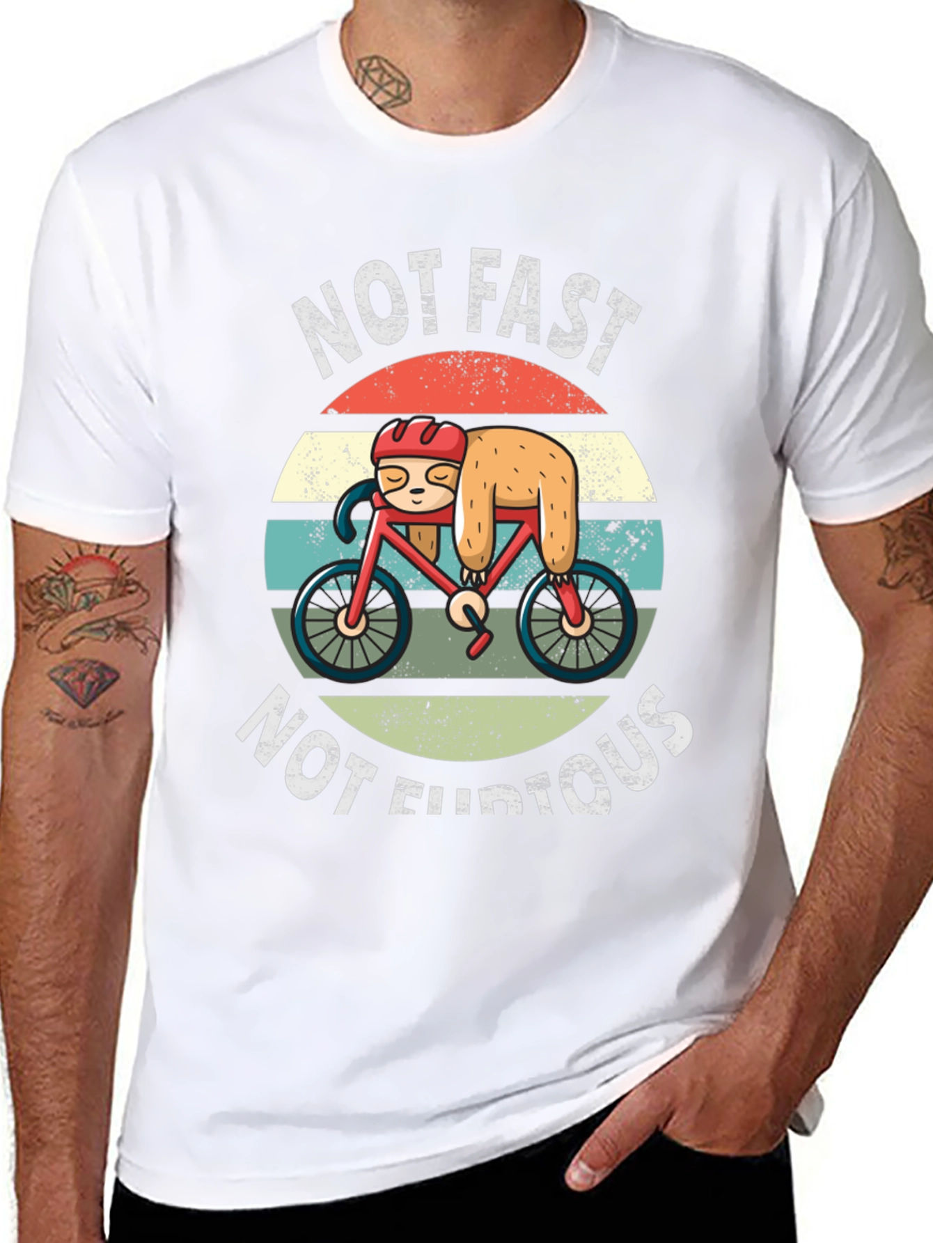 Not Fast Not Furious Sloth Biker T-Shirt