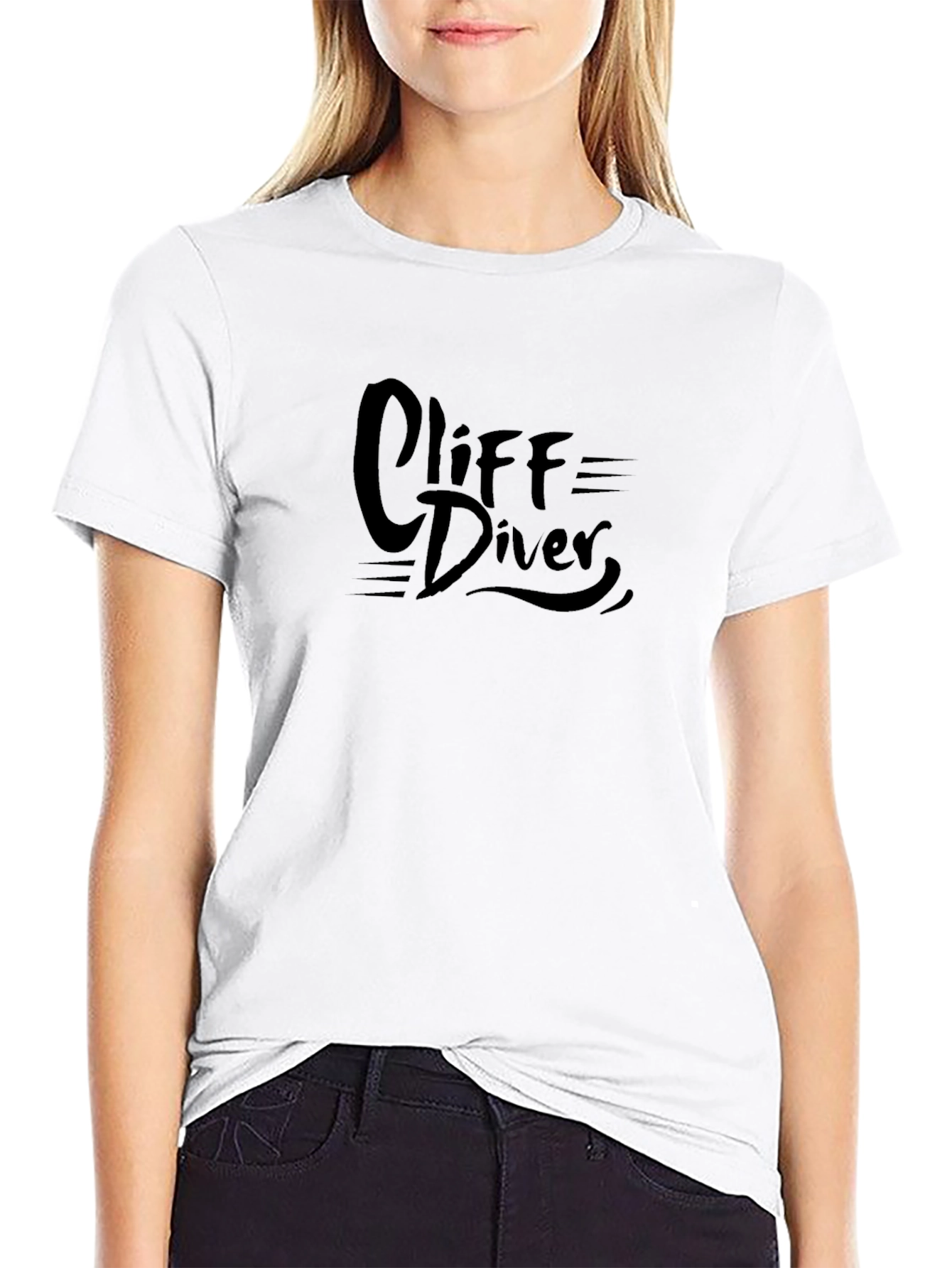 Cliff Diver Graphic Black Tee