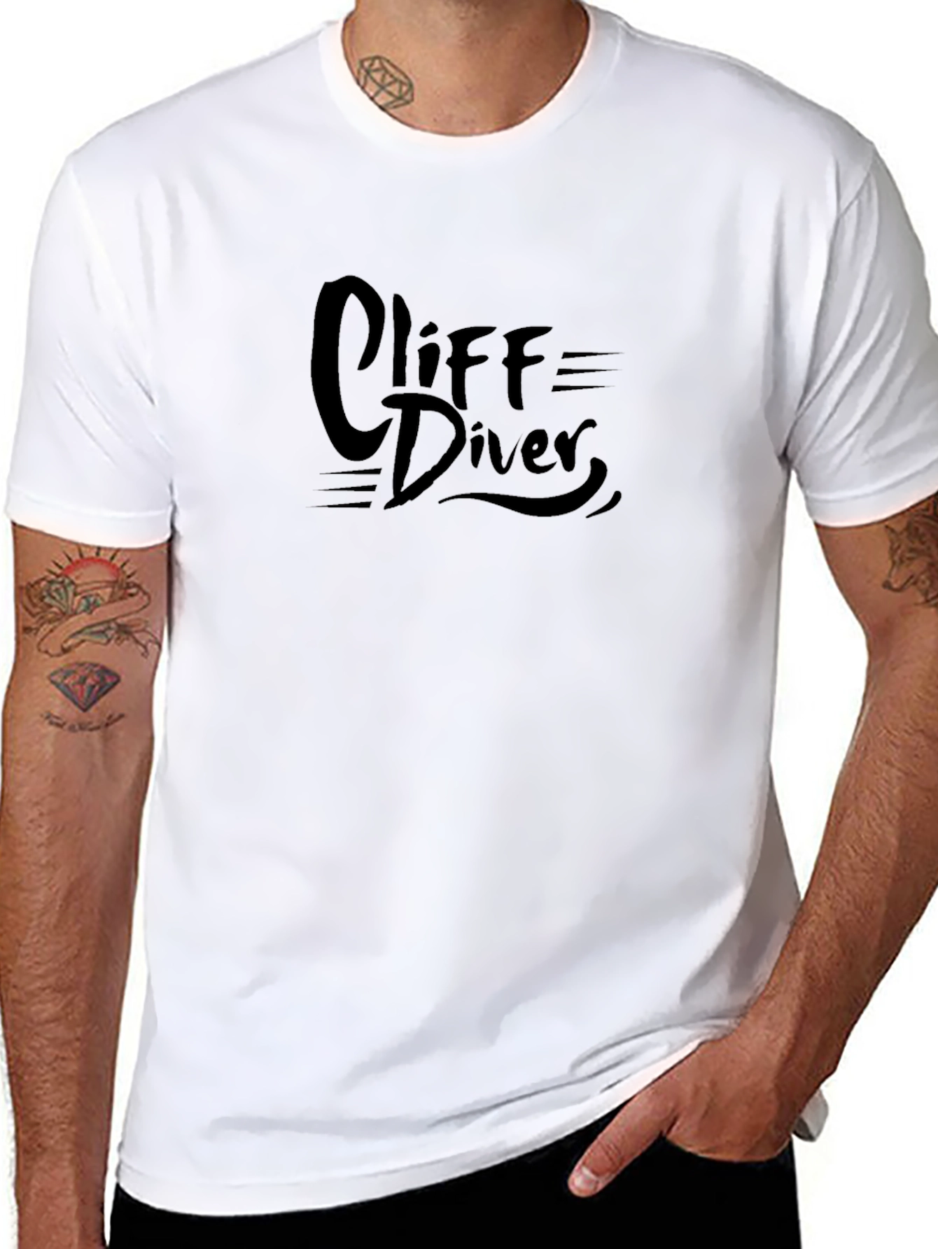 Cliff Diver Graphic Black Tee