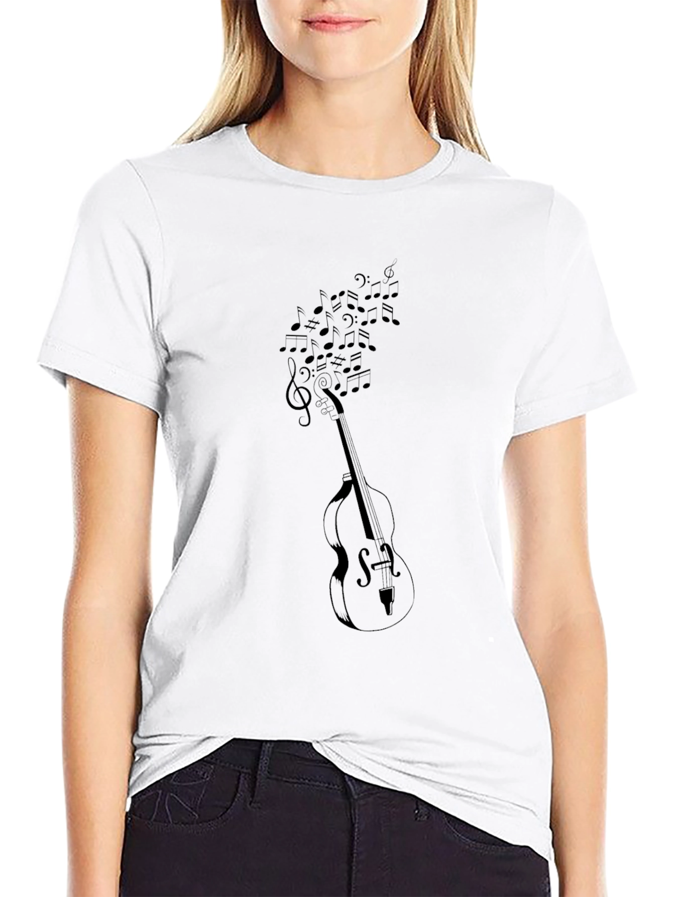 Musical Notes Bass T-Shirt - Black