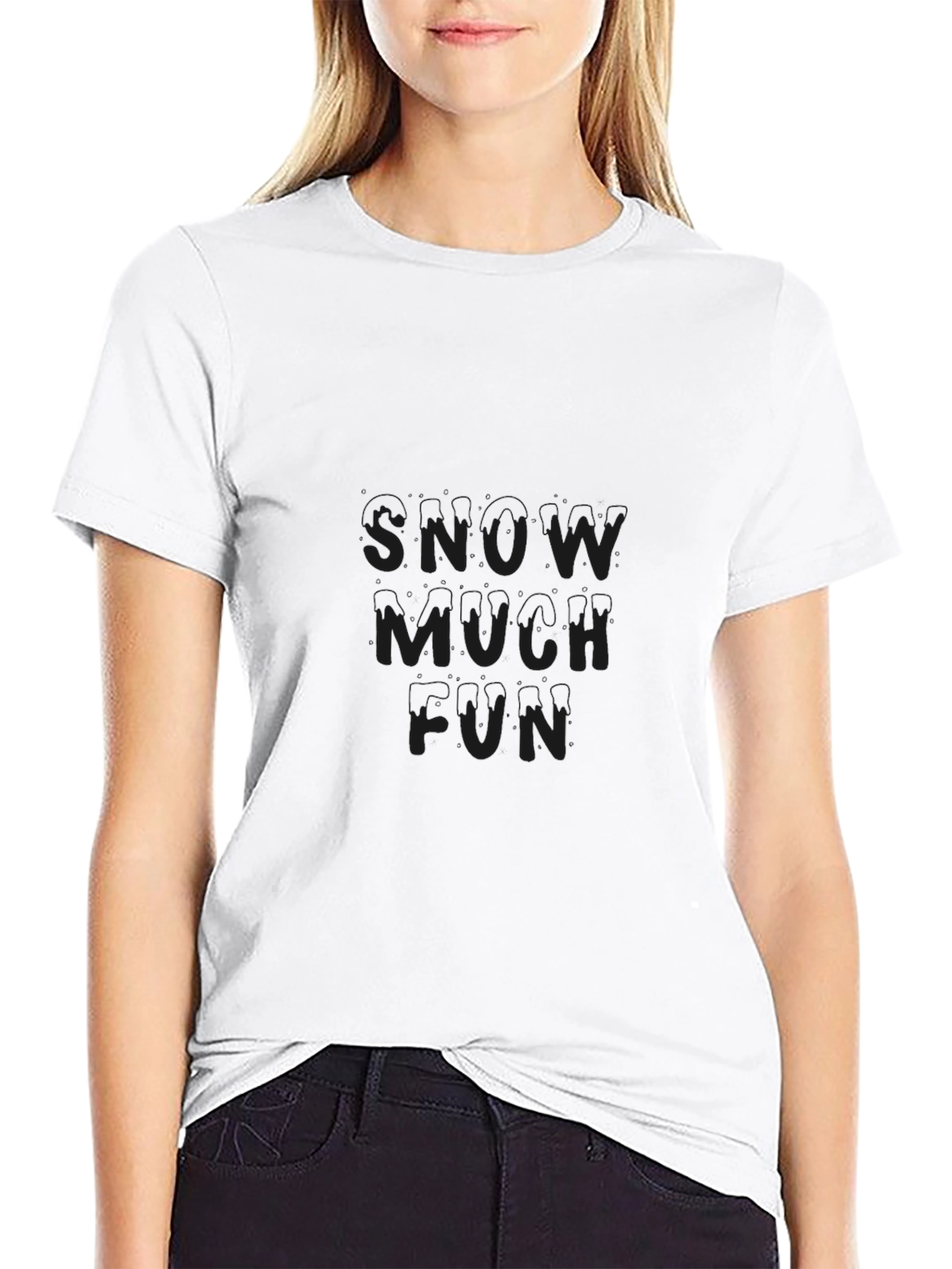 Snow Much Fun Black Graphic Tee