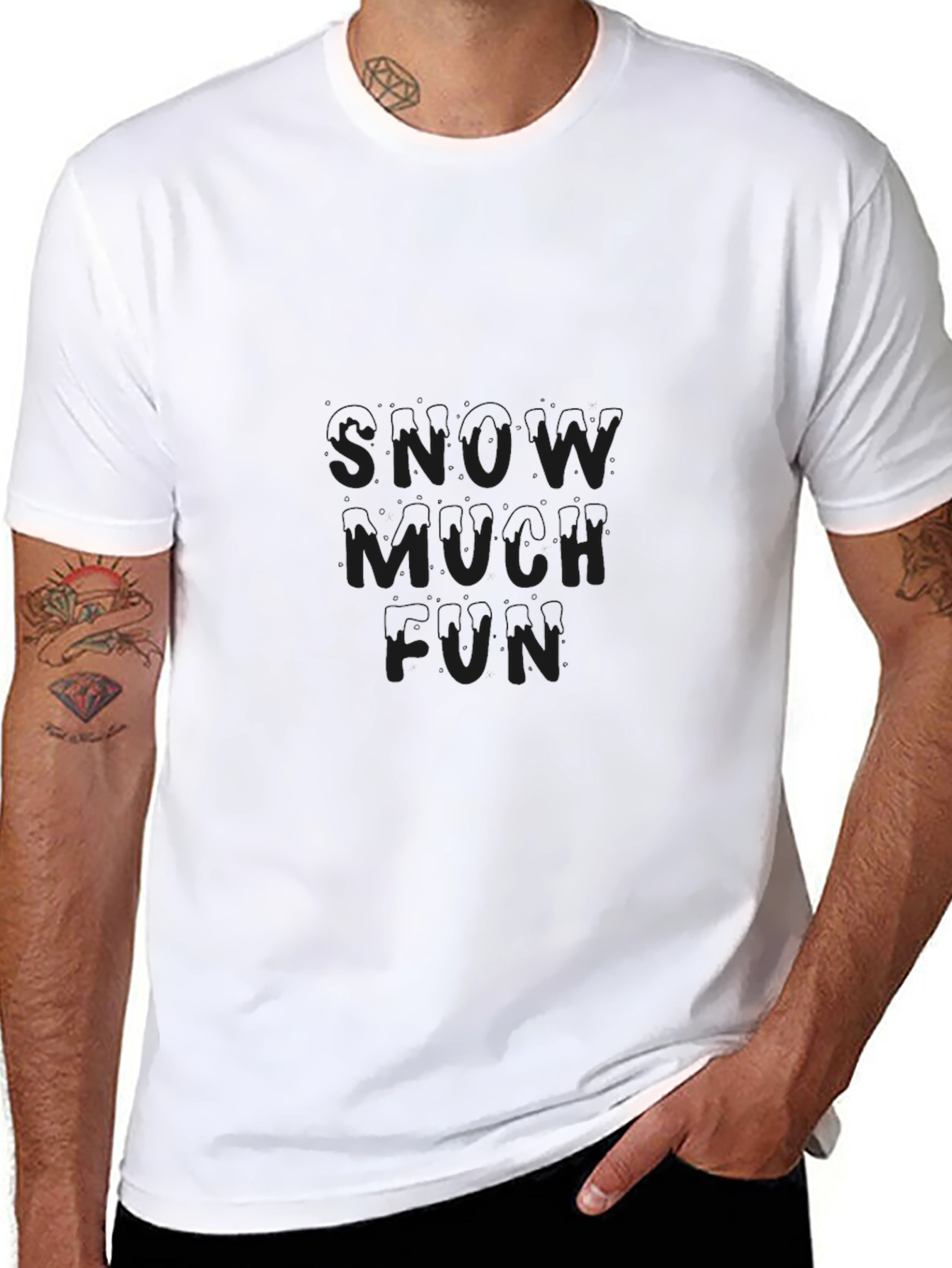 Snow Much Fun Black Graphic Tee