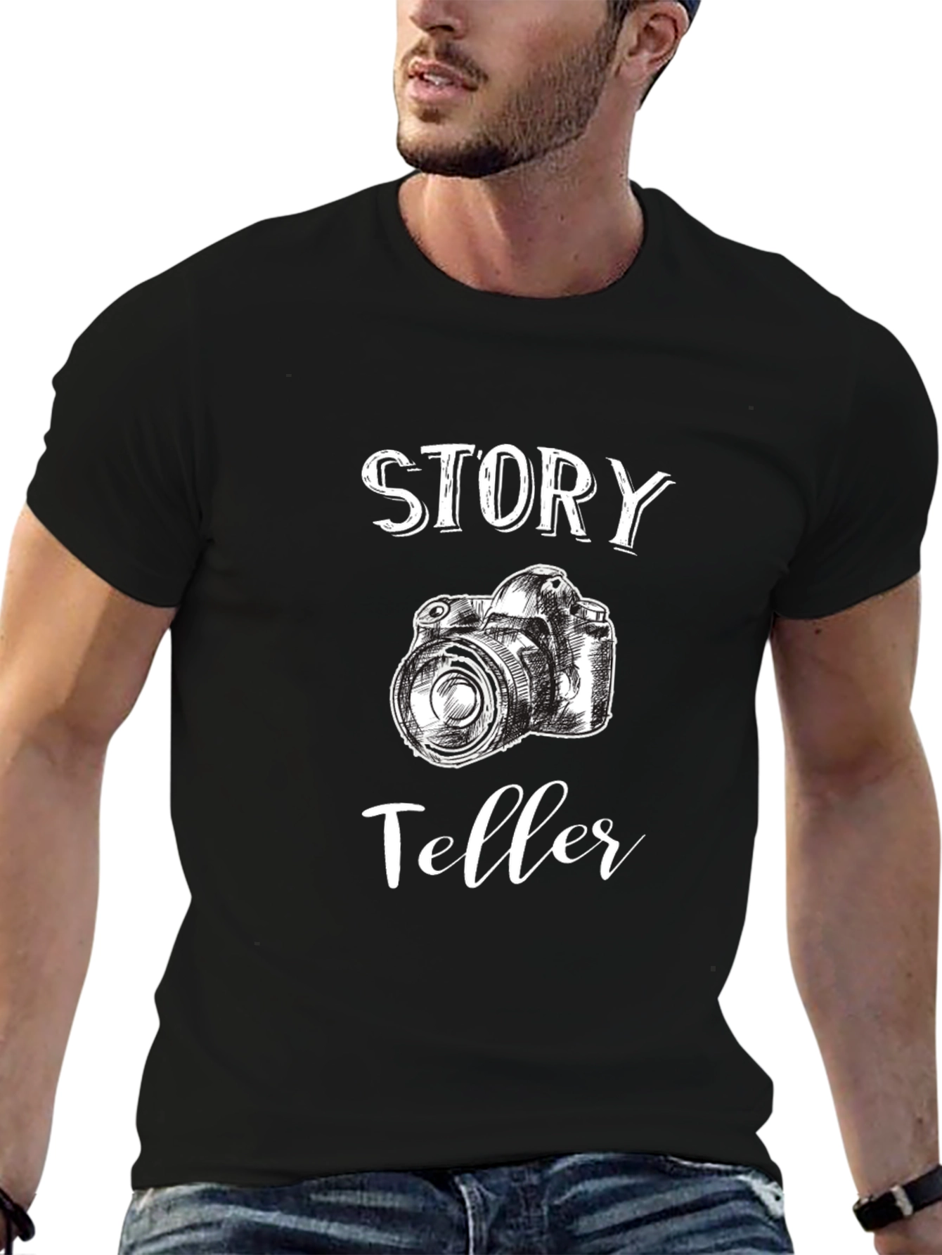 Story Teller Camera Graphic Black T-Shirt