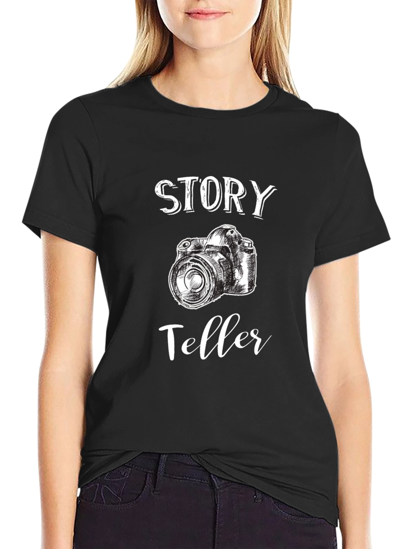 Story Teller Camera Graphic Black T-Shirt