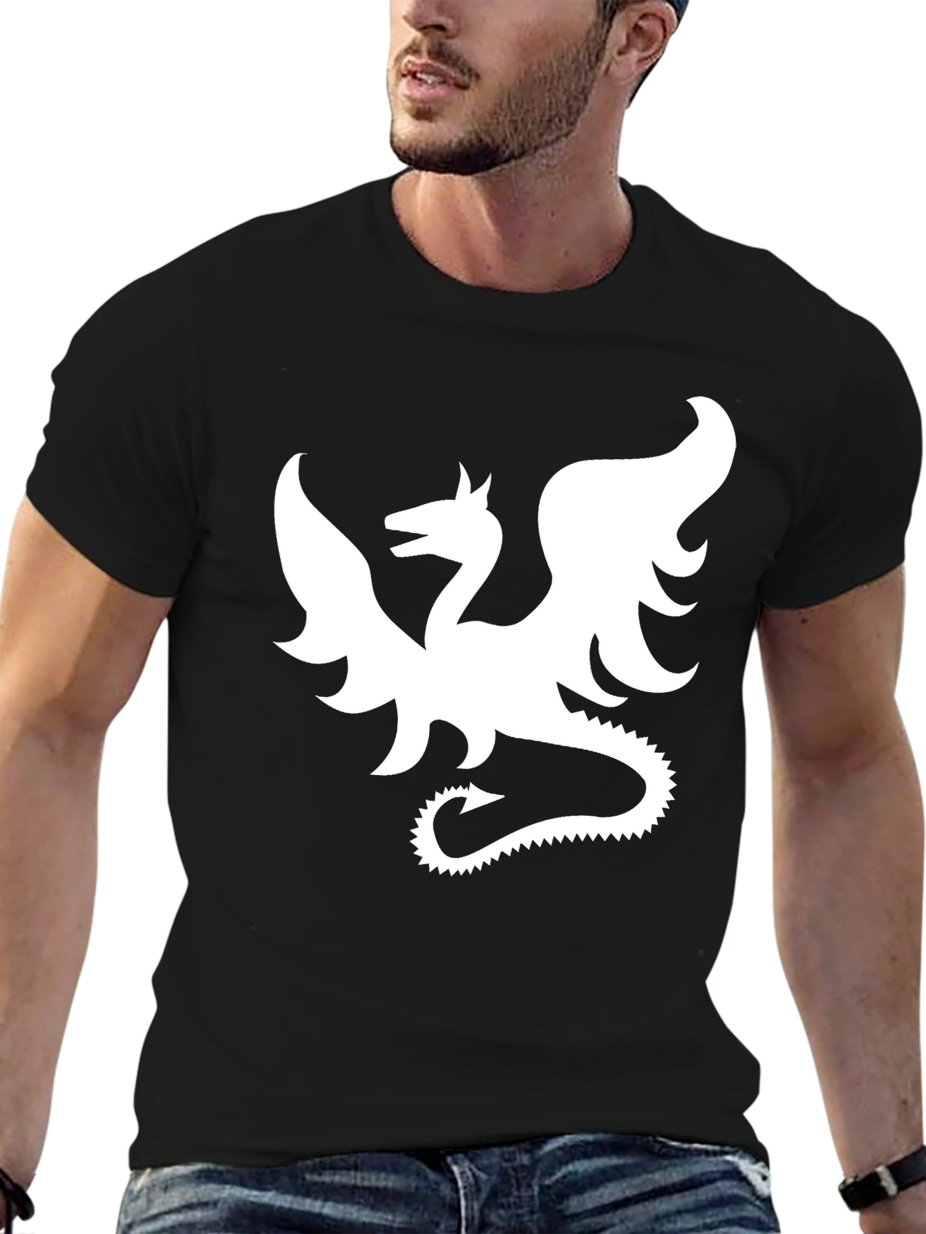 Dragon Graphic Black T-Shirt - Fantasy Style