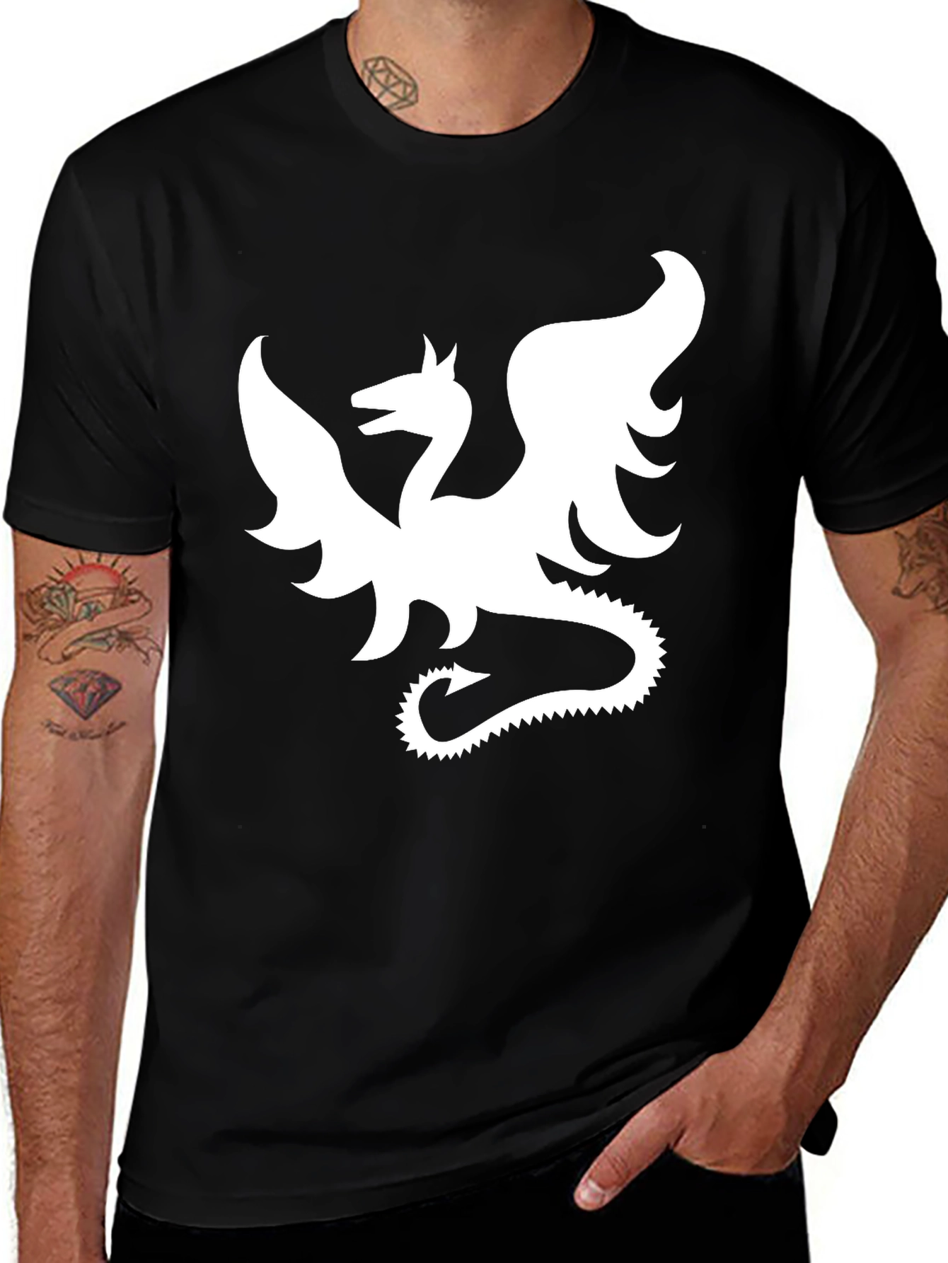 Dragon Graphic Black T-Shirt - Fantasy Style