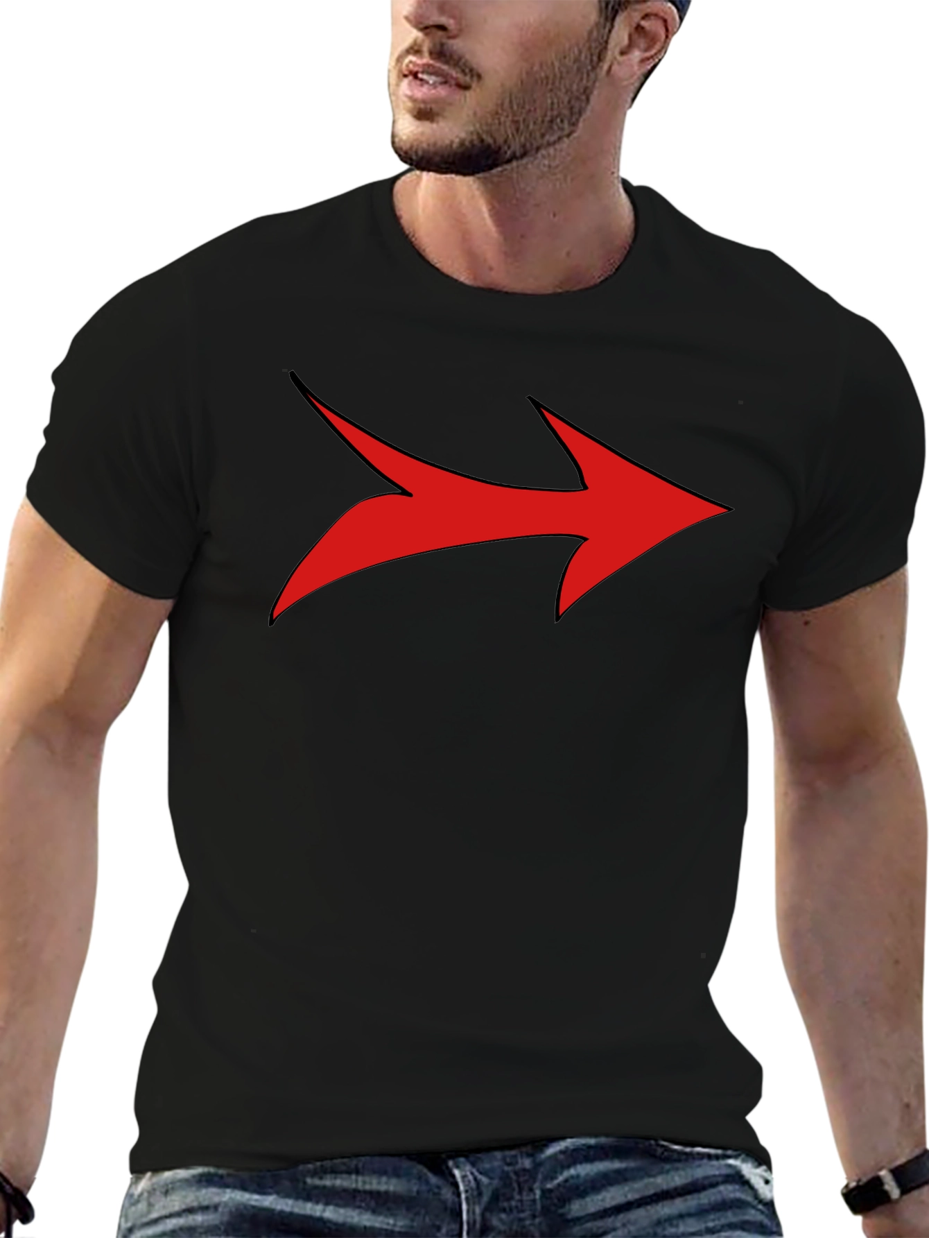 Bold Arrow Graphic Tee - Black