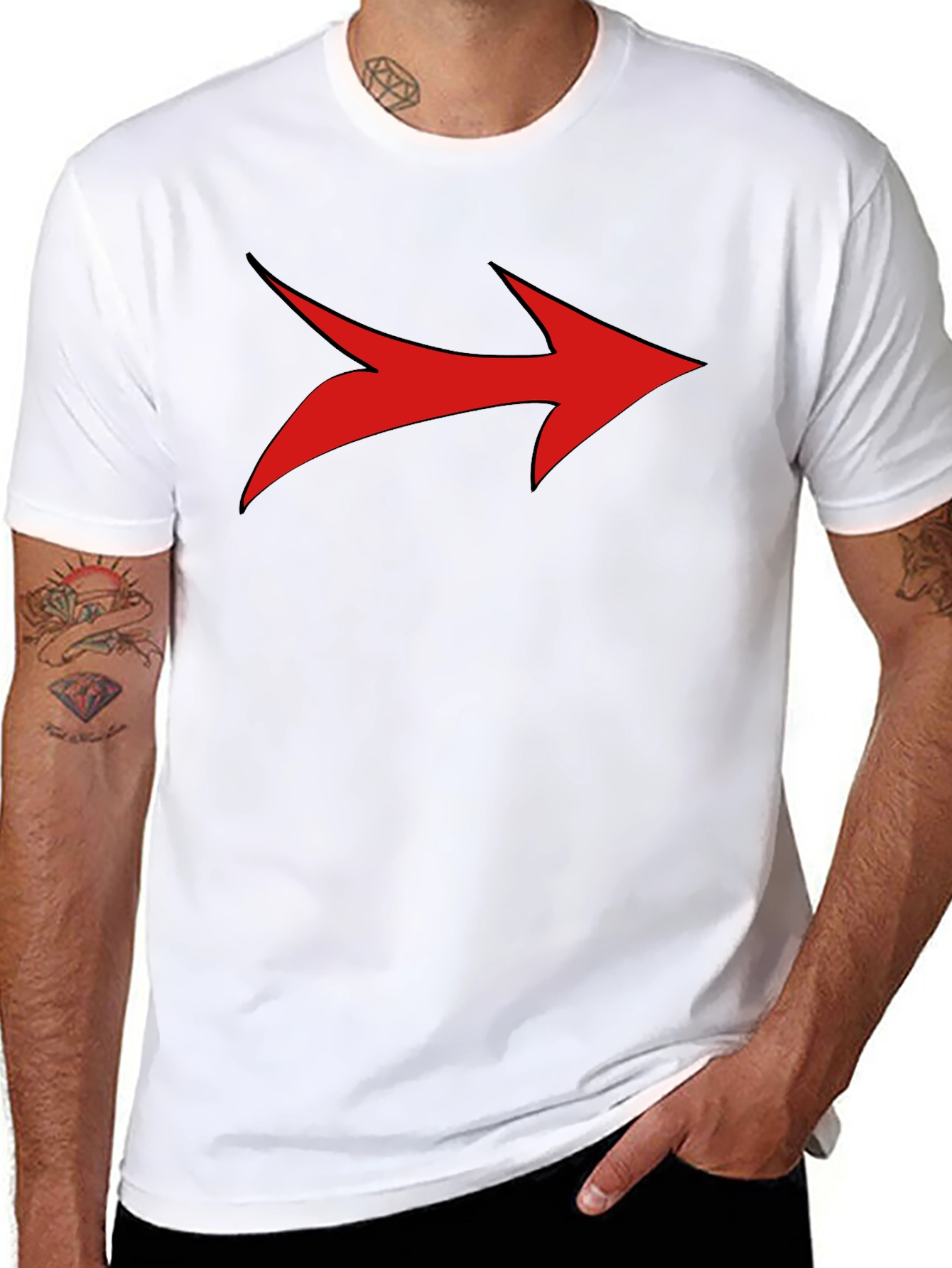 Bold Arrow Graphic Tee - Black