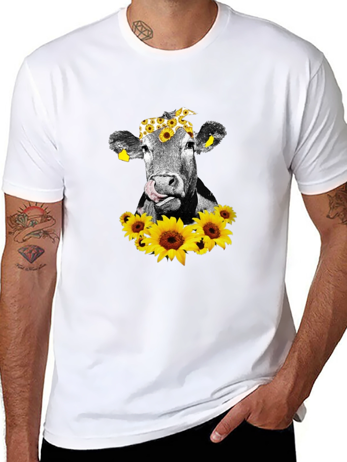 Cow with Sunflowers T-Shirt
