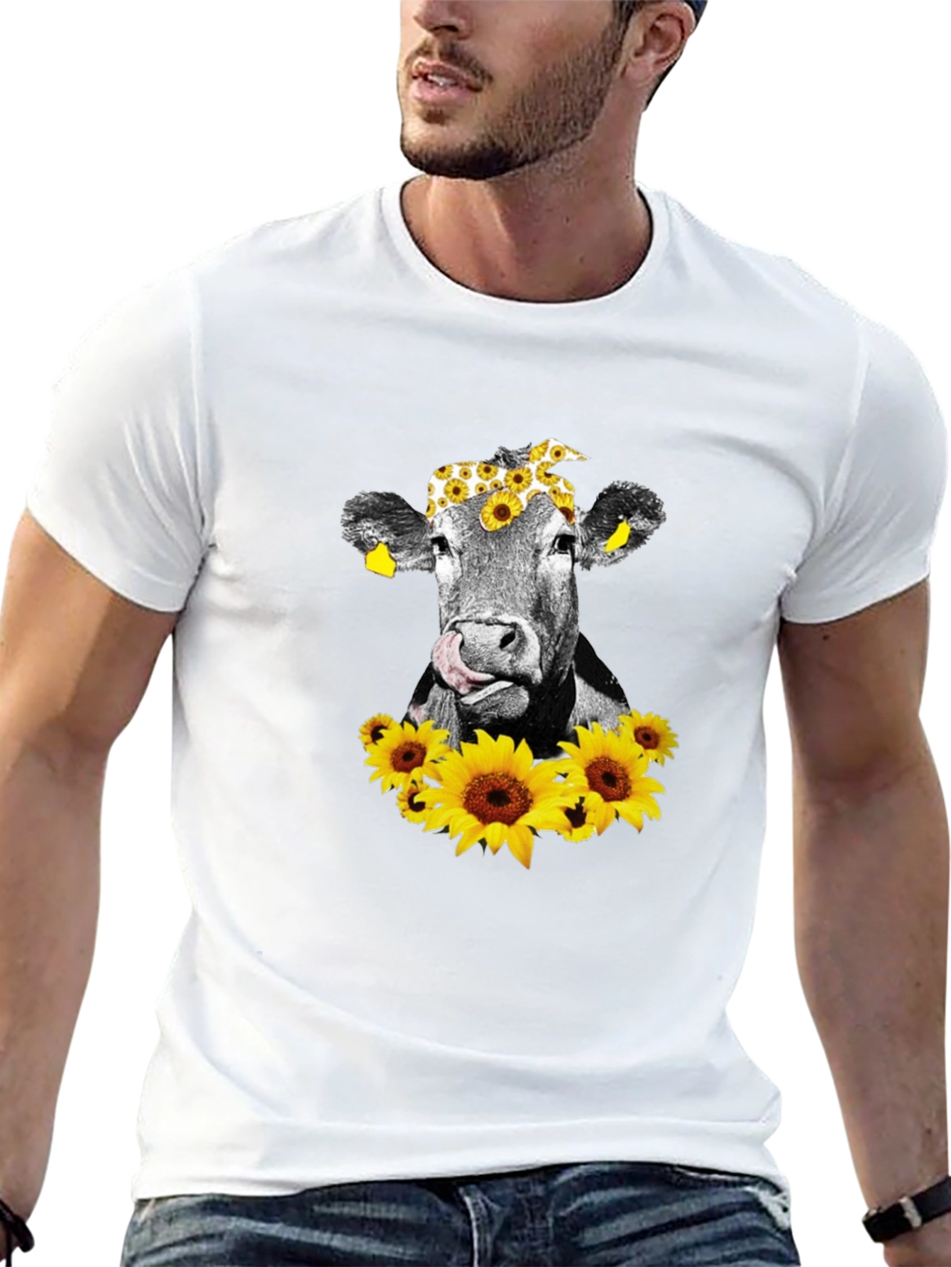 Cow with Sunflowers T-Shirt