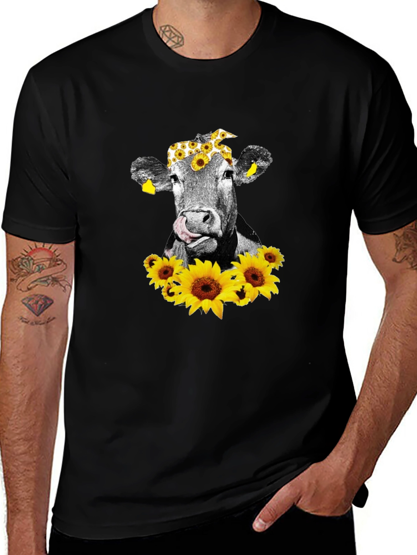 Cow with Sunflowers T-Shirt
