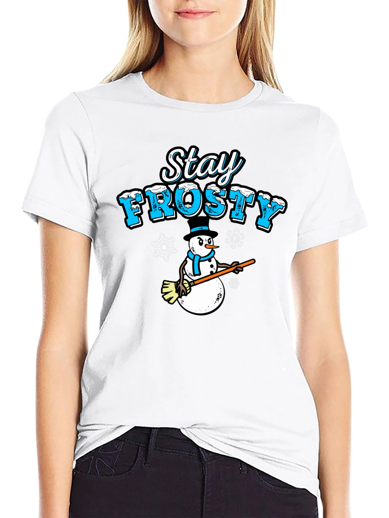 Stay Frosty Snowman T-Shirt - Holiday Winter Apparel