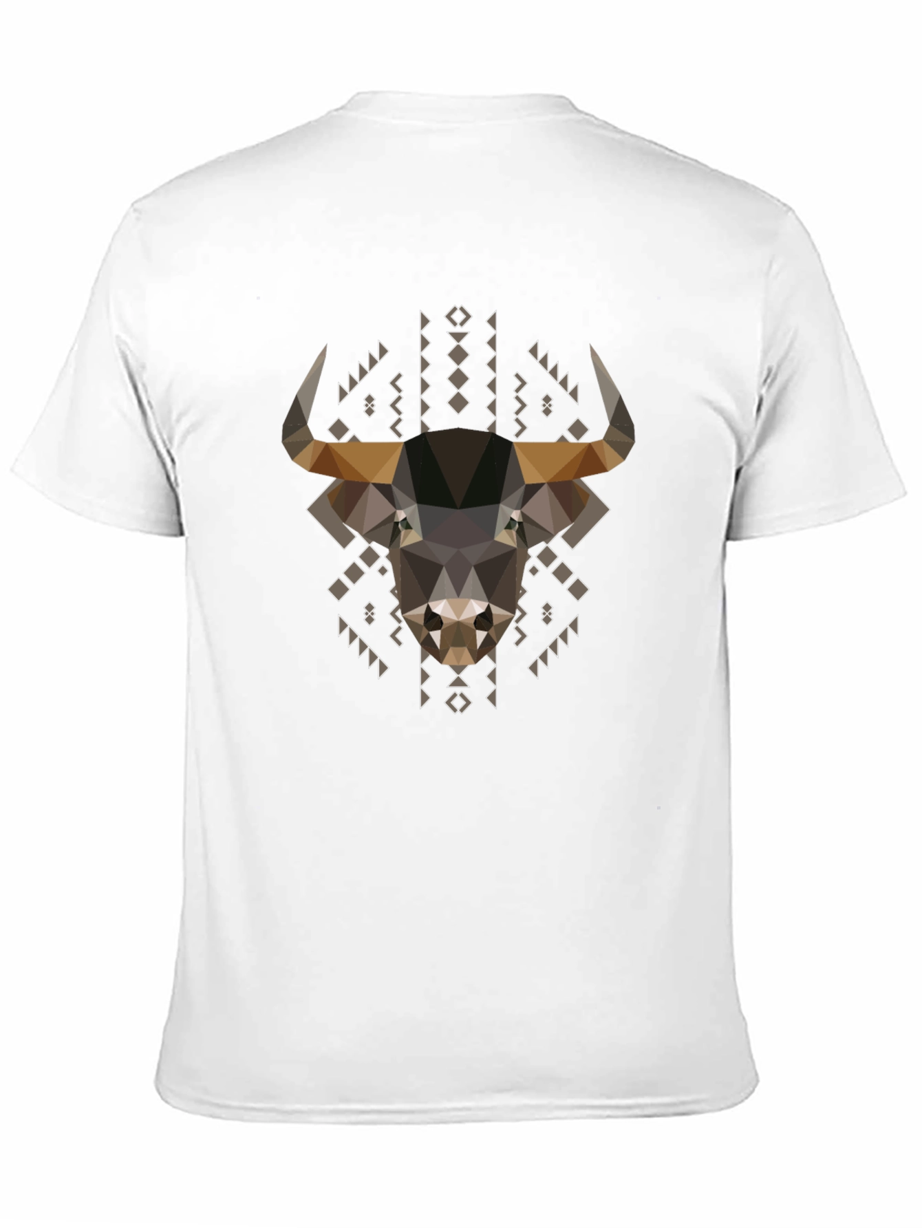 Geometric Bull Graphic Tee - Black