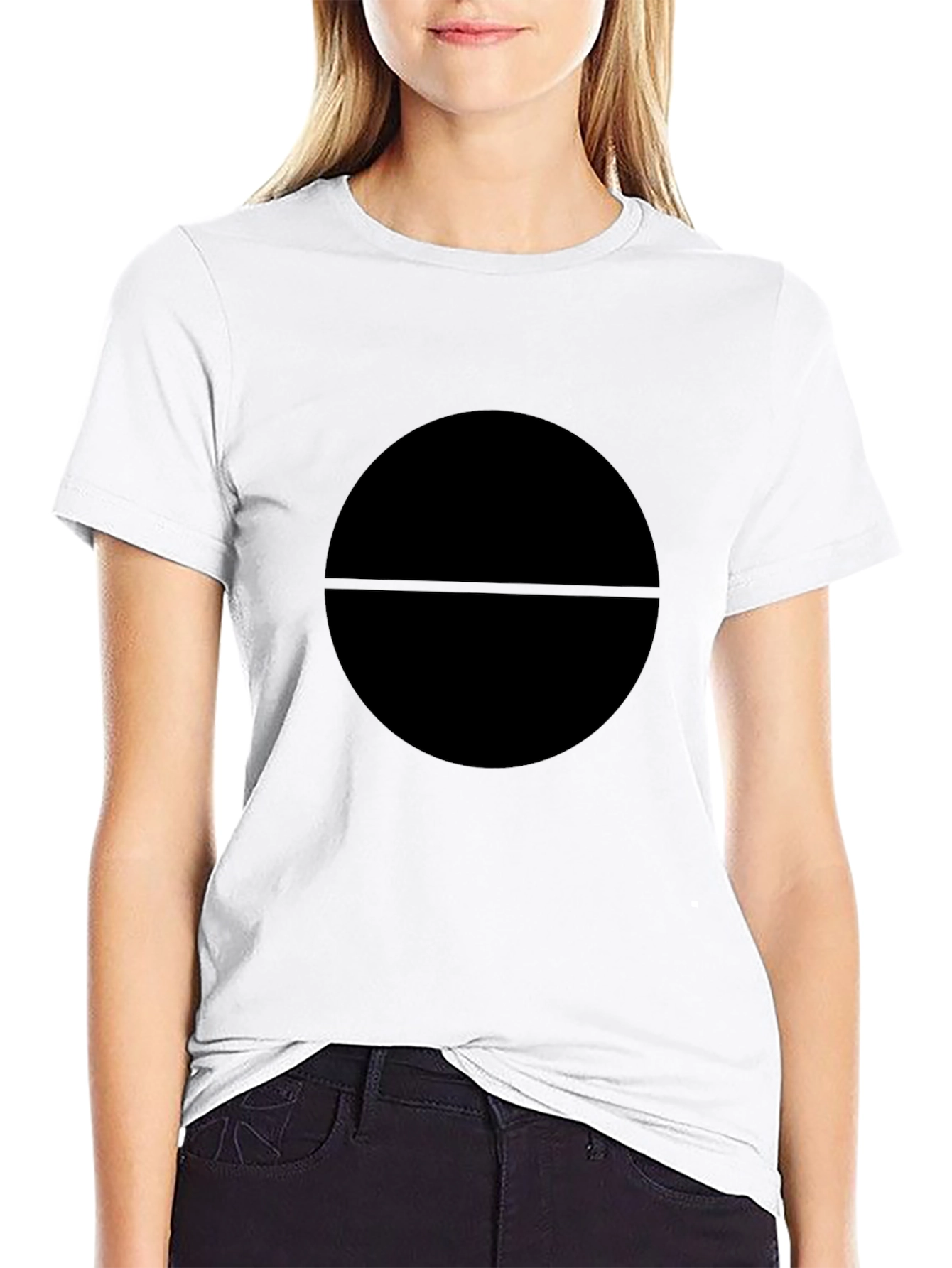 Minimalist Black Circle Graphic T-Shirt