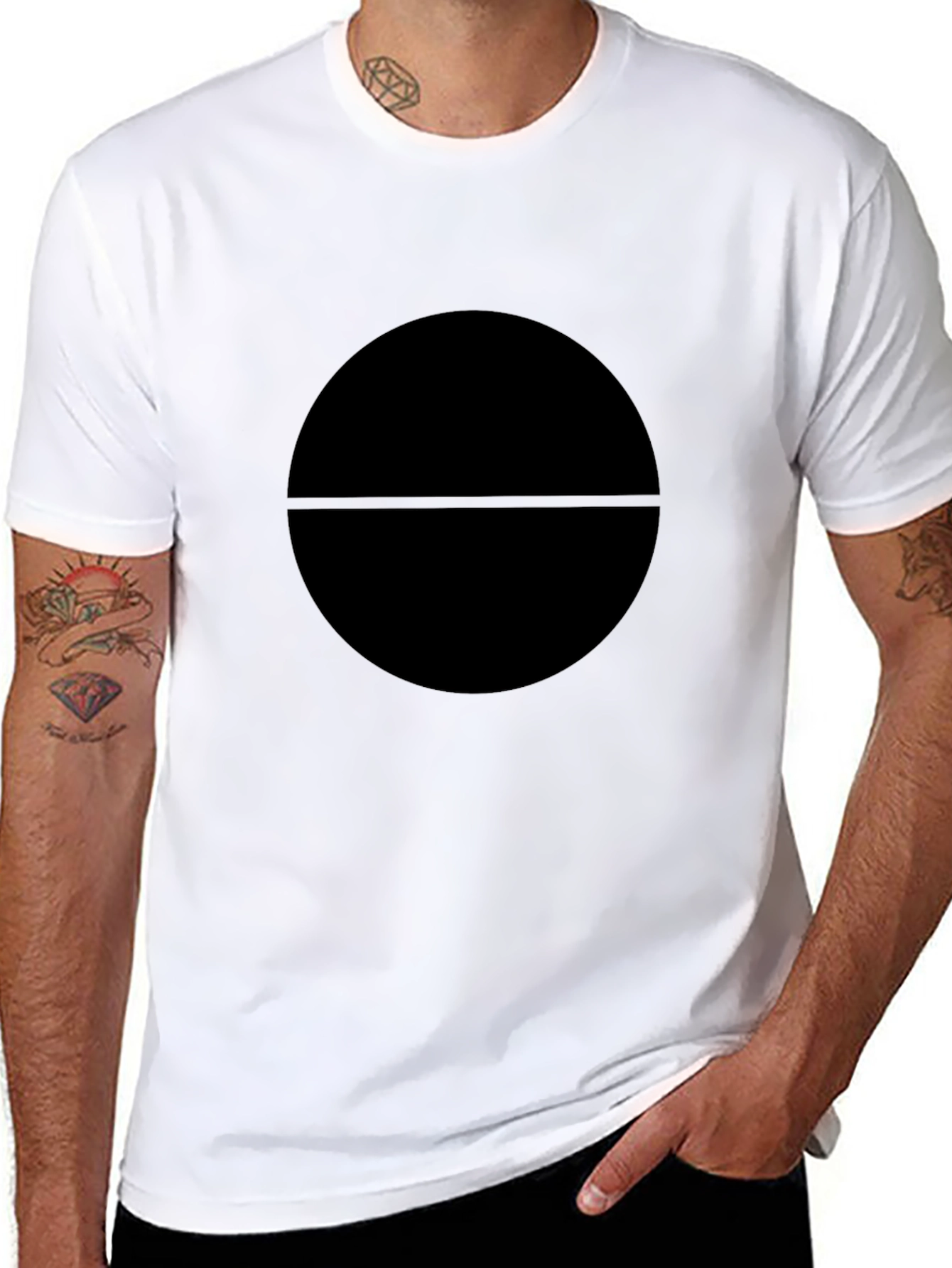 Minimalist Black Circle Graphic T-Shirt