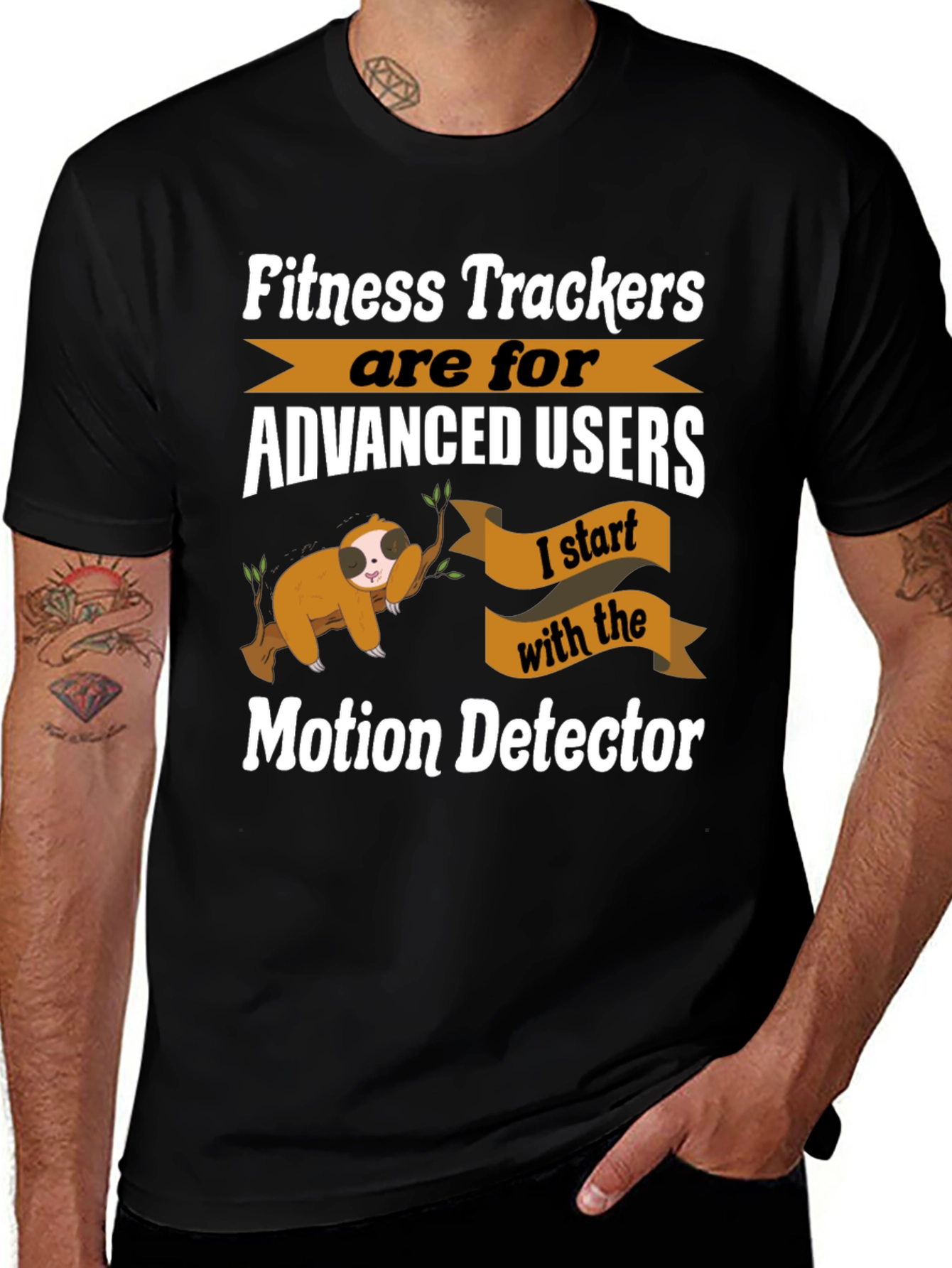 Funny Sloth Fitness Tracker T-Shirt