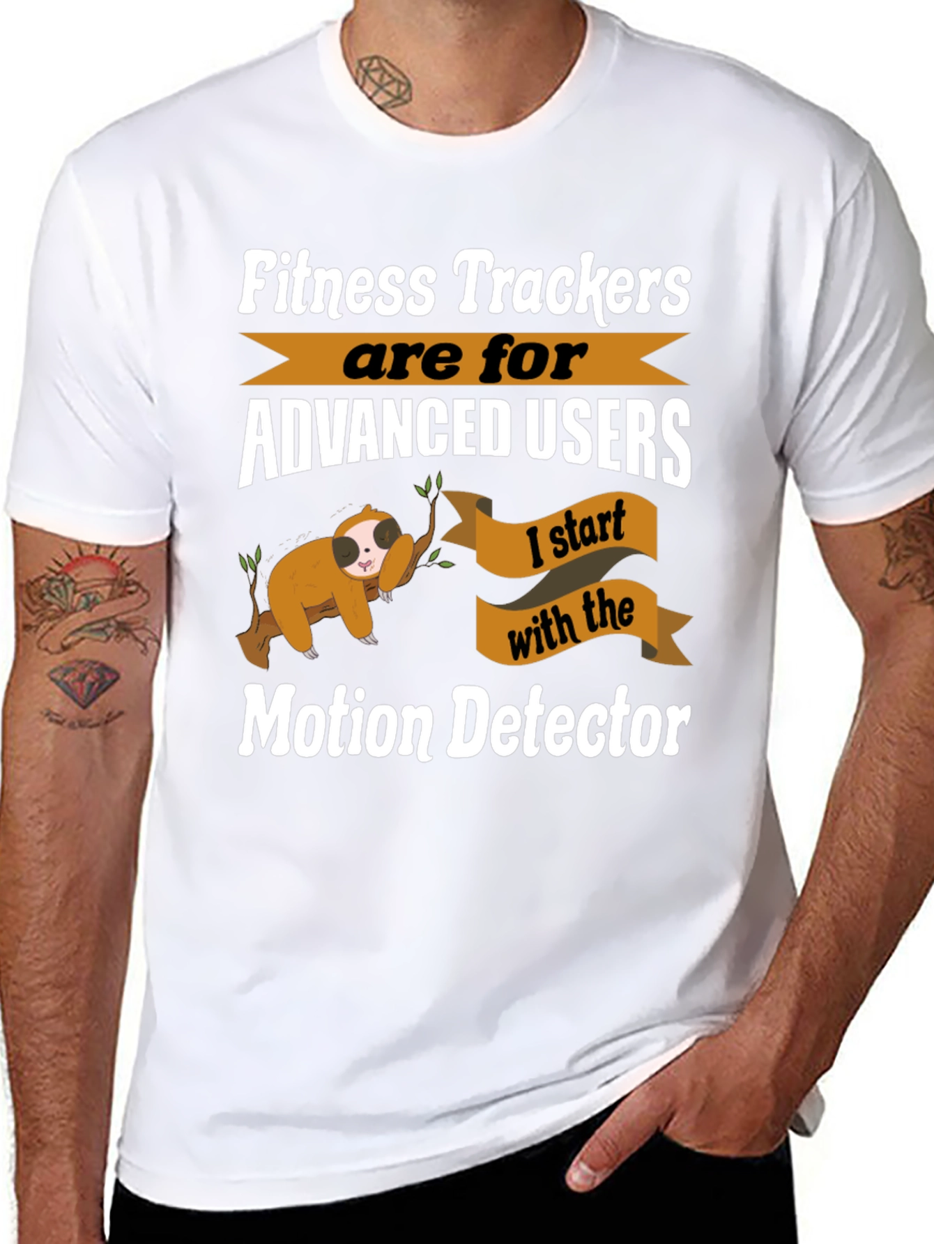 Funny Sloth Fitness Tracker T-Shirt