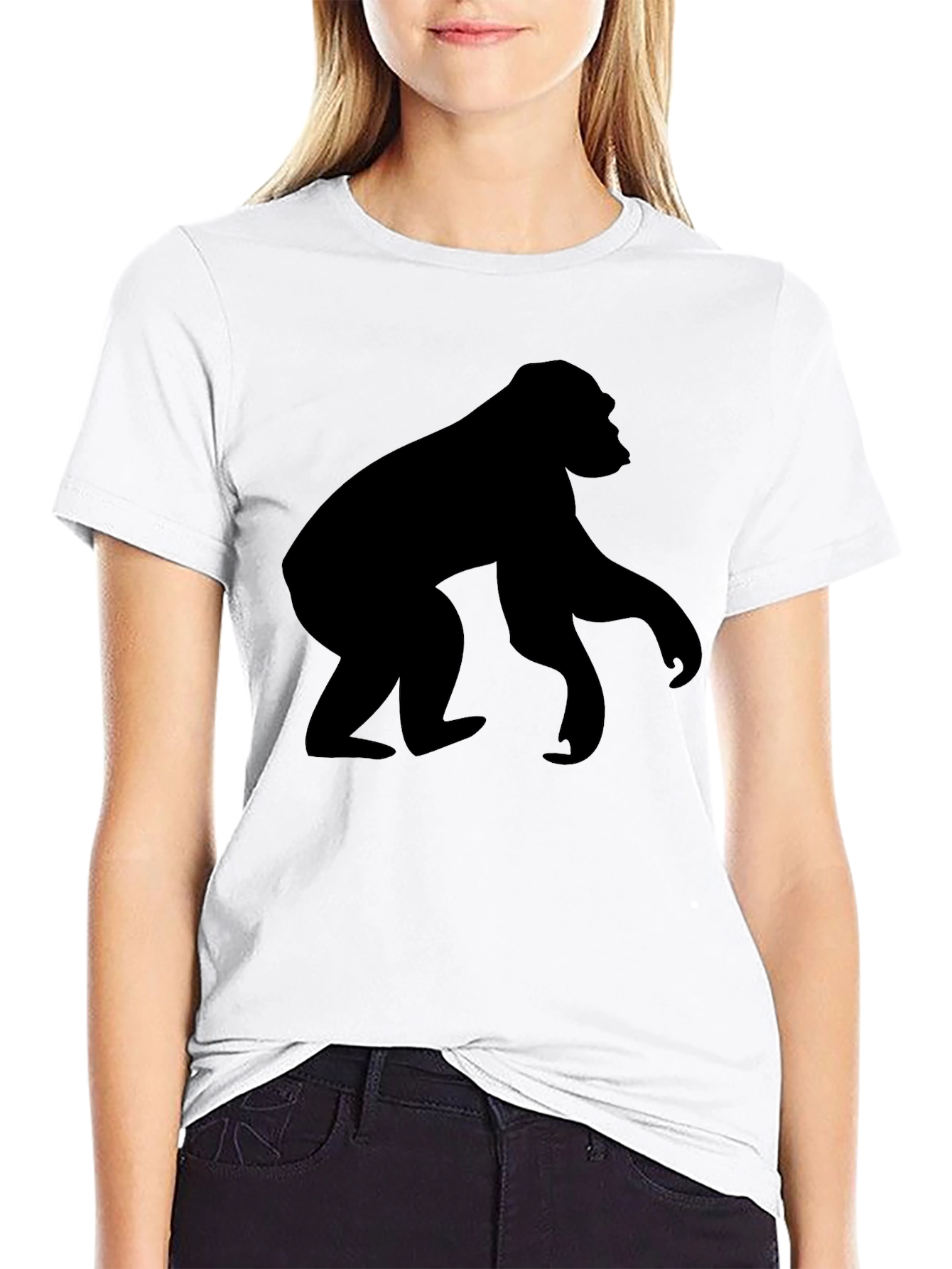 Cool Gorilla Silhouette Black T-Shirt