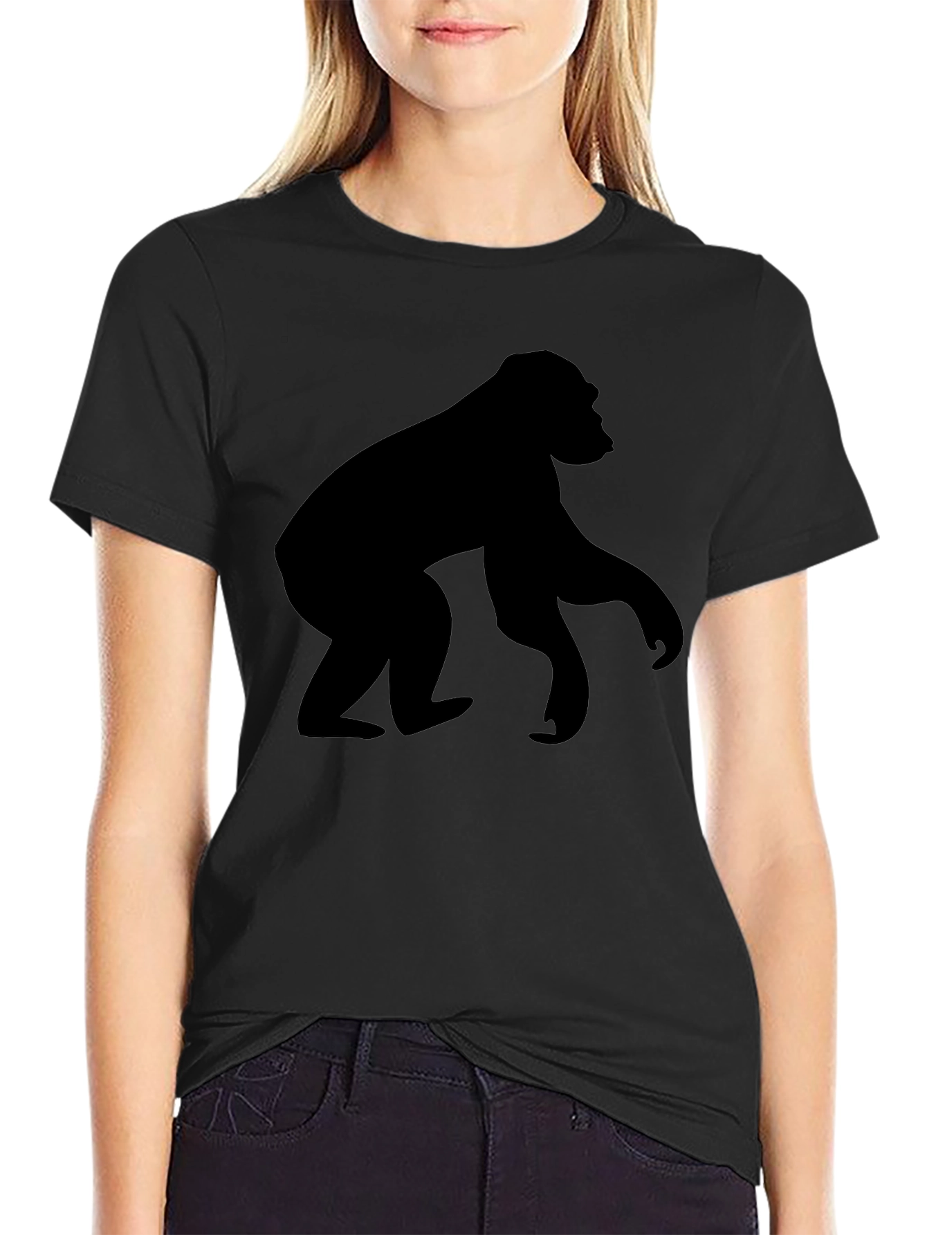 Cool Gorilla Silhouette Black T-Shirt