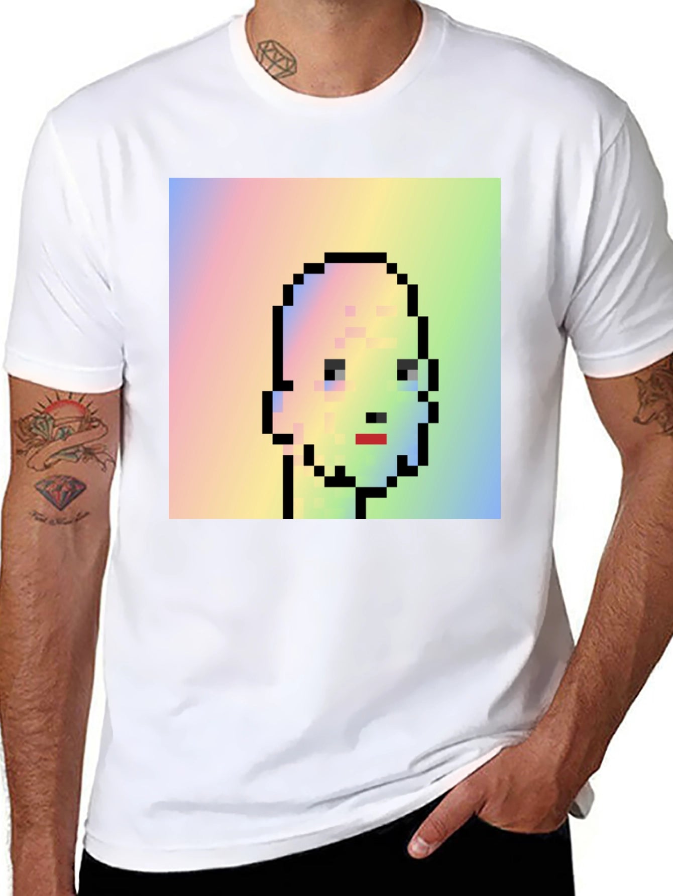 Pixel Art Portrait Tee - Unique Graphic Design