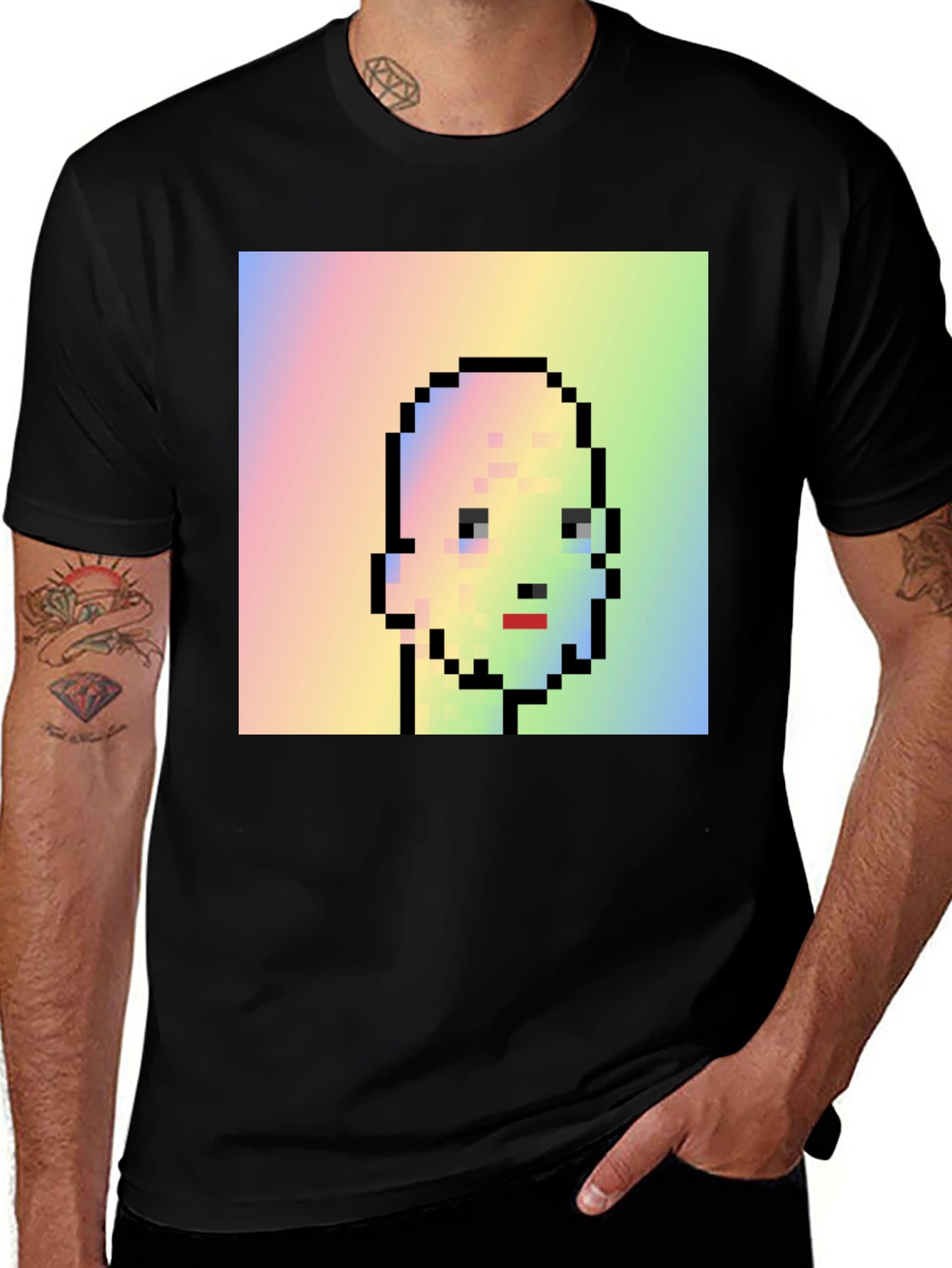 Pixel Art Portrait Tee - Unique Graphic Design
