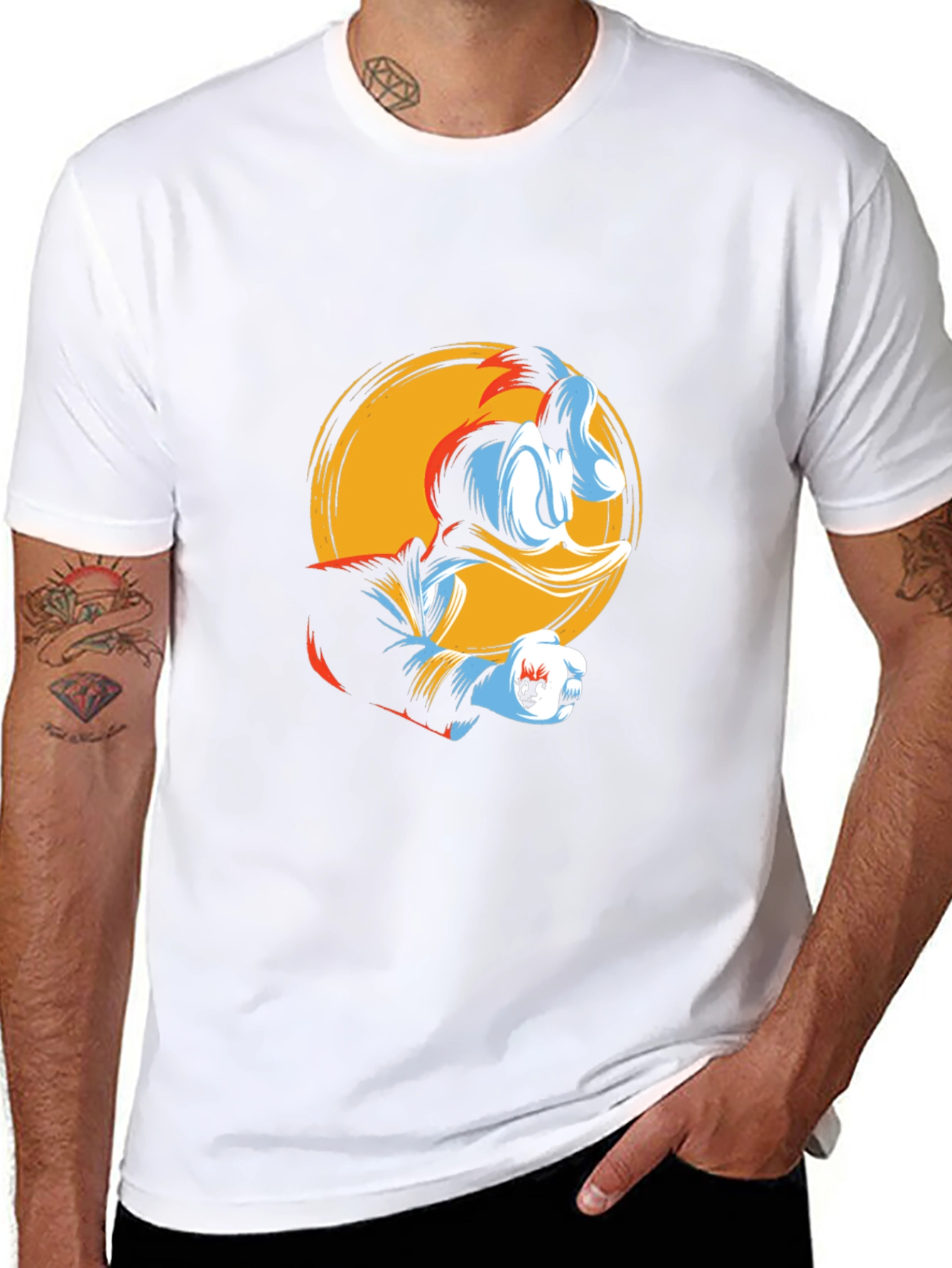Donald Duck Graphic Print Black T-Shirt