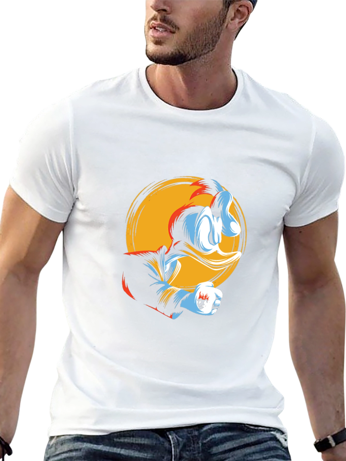 Donald Duck Graphic Print Black T-Shirt