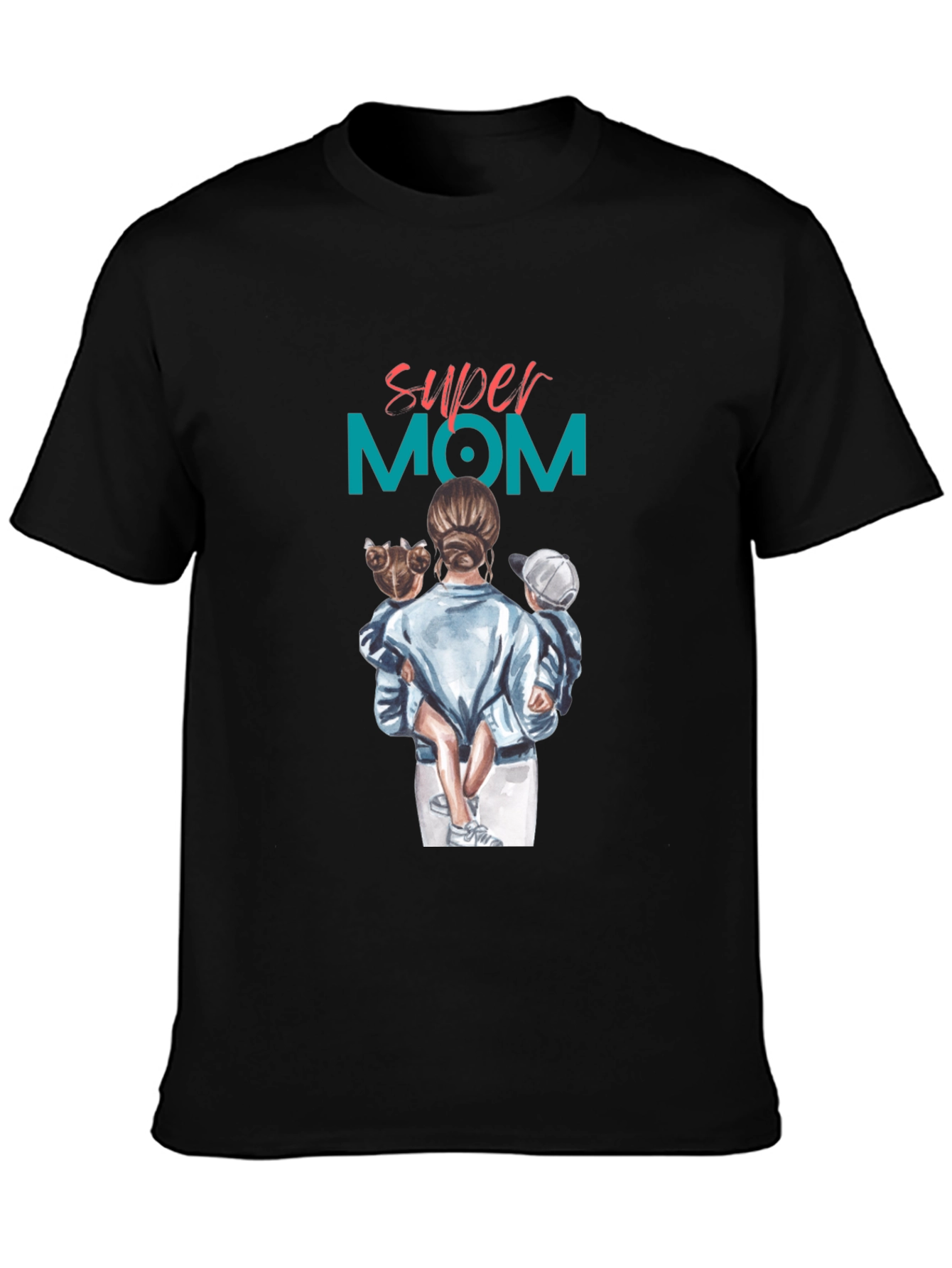 Super Mom Graphic Tee - Black Casual T-Shirt