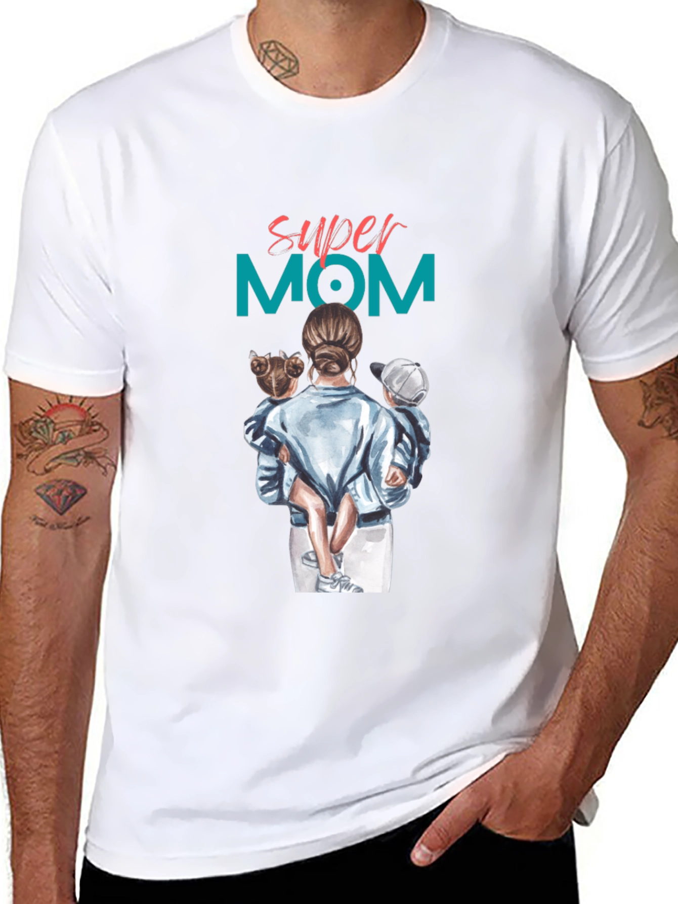 Super Mom Graphic Tee - Black Casual T-Shirt