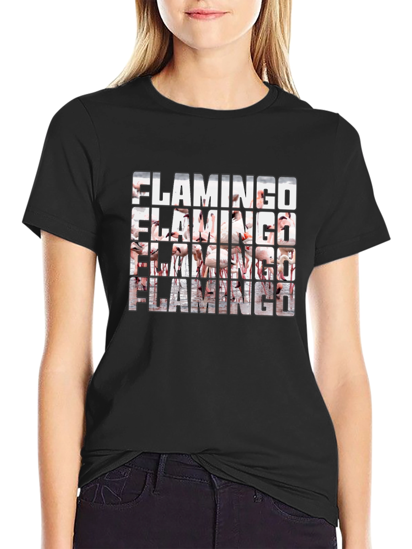 Flamingo Graphic Print Tee