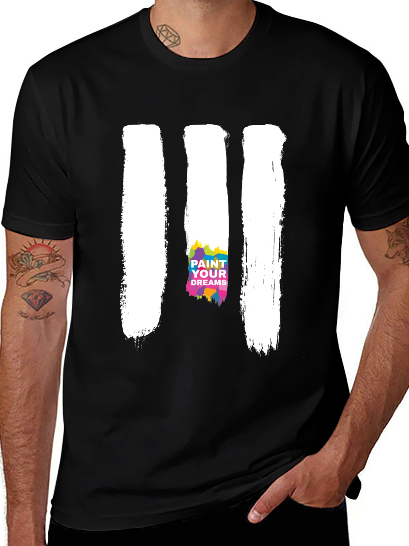 Paint Your Dreams Graphic Tee - Stylish Black T-Shirt