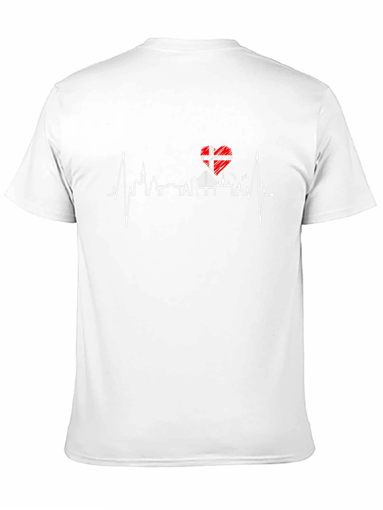 Denmark Heartbeat T-Shirt - Copenhagen Skyline Tee