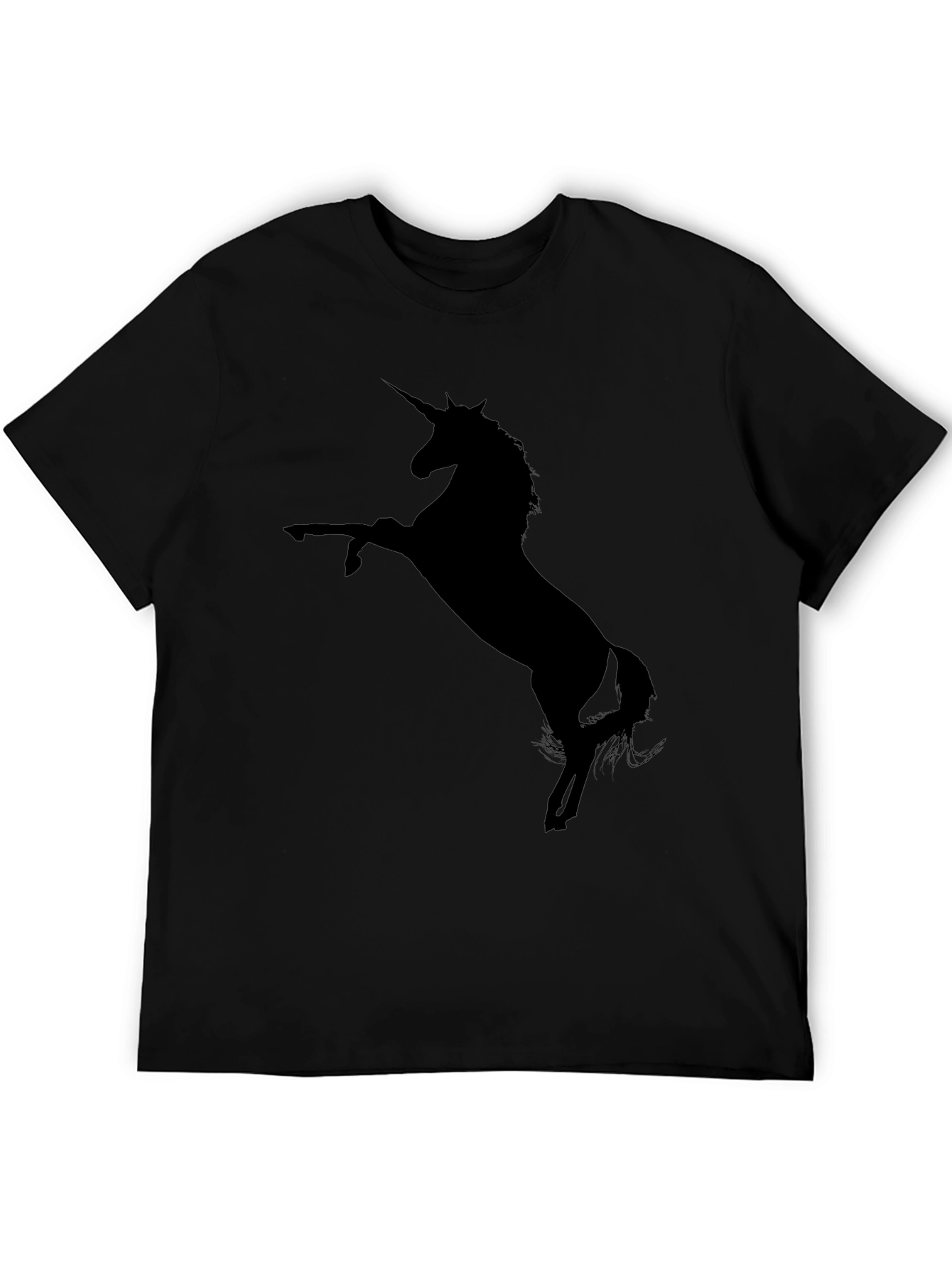 Unicorn Silhouette Graphic T-Shirt - Black