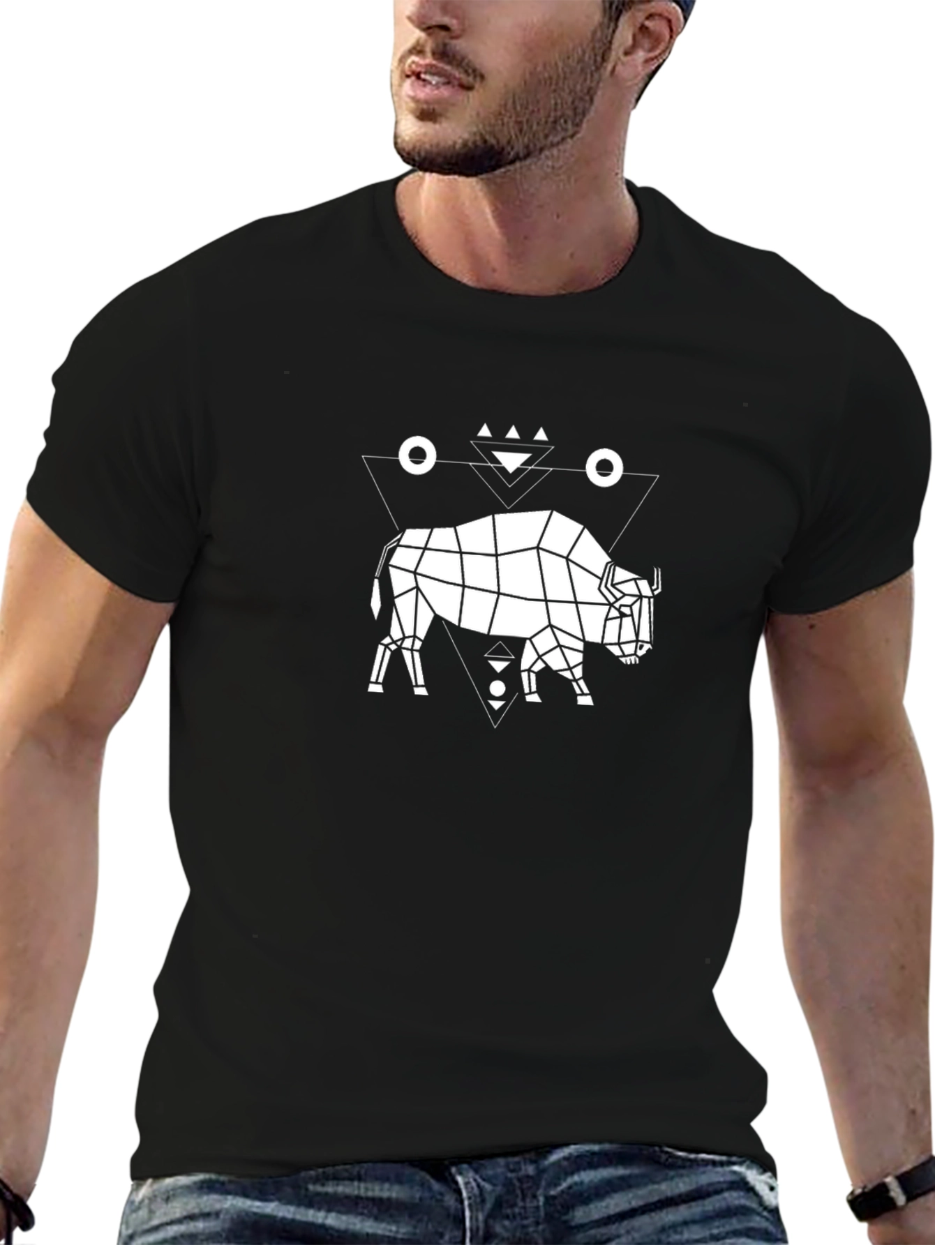 Geometric Buffalo T-Shirt - Modern Graphic Tee