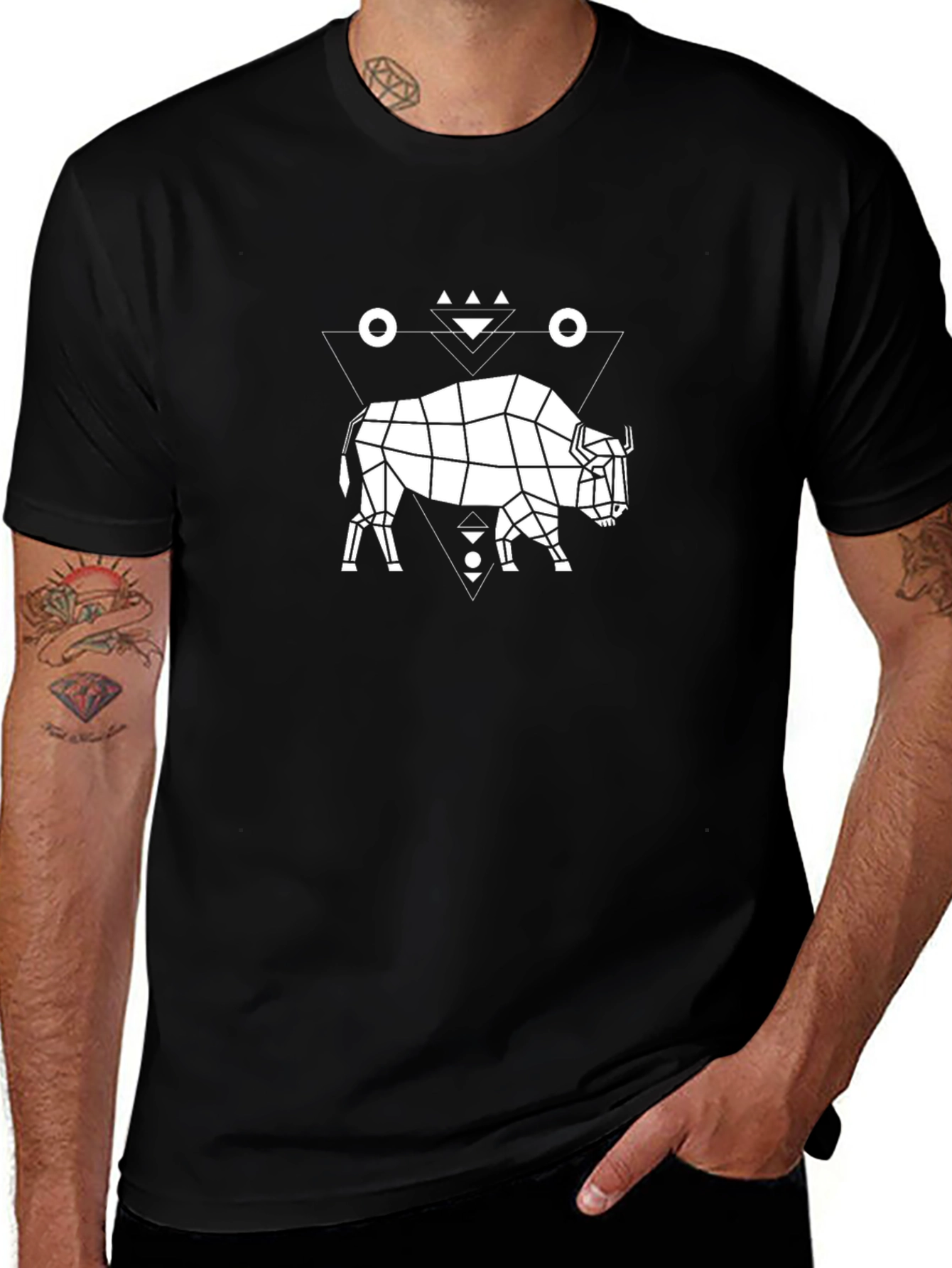 Geometric Buffalo T-Shirt - Modern Graphic Tee