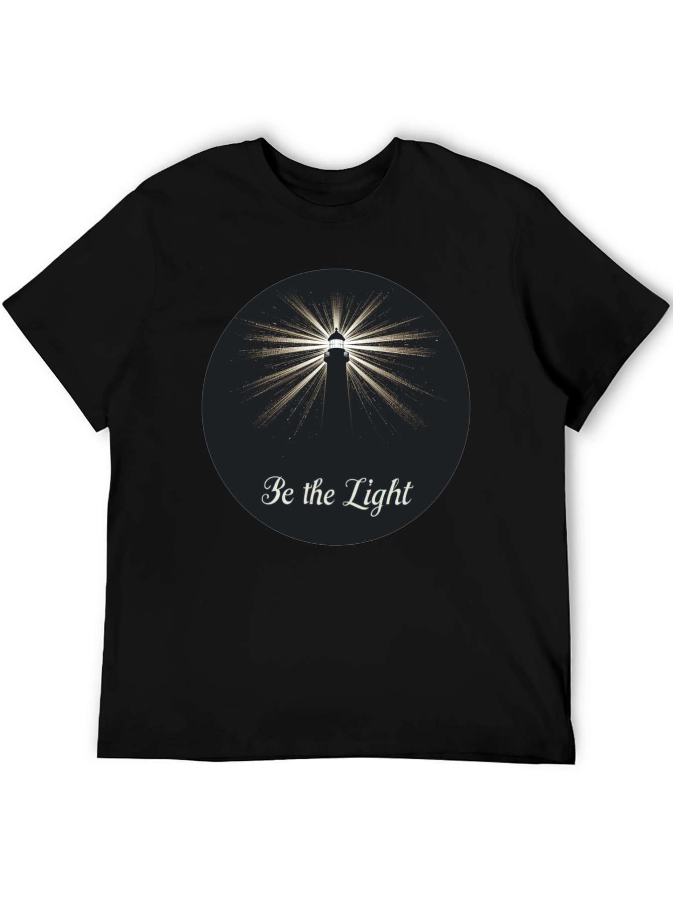 Be the Light Lighthouse Graphic Tee - Classic Black