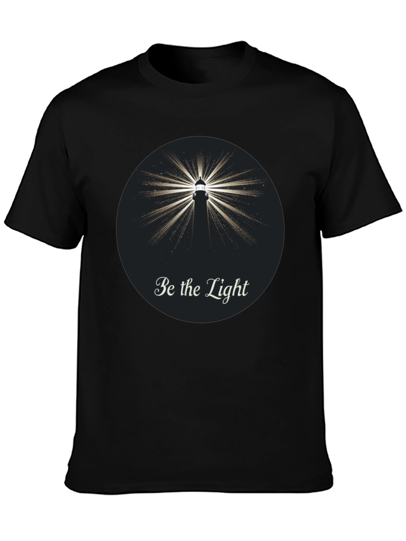 Be the Light Lighthouse Graphic Tee - Classic Black
