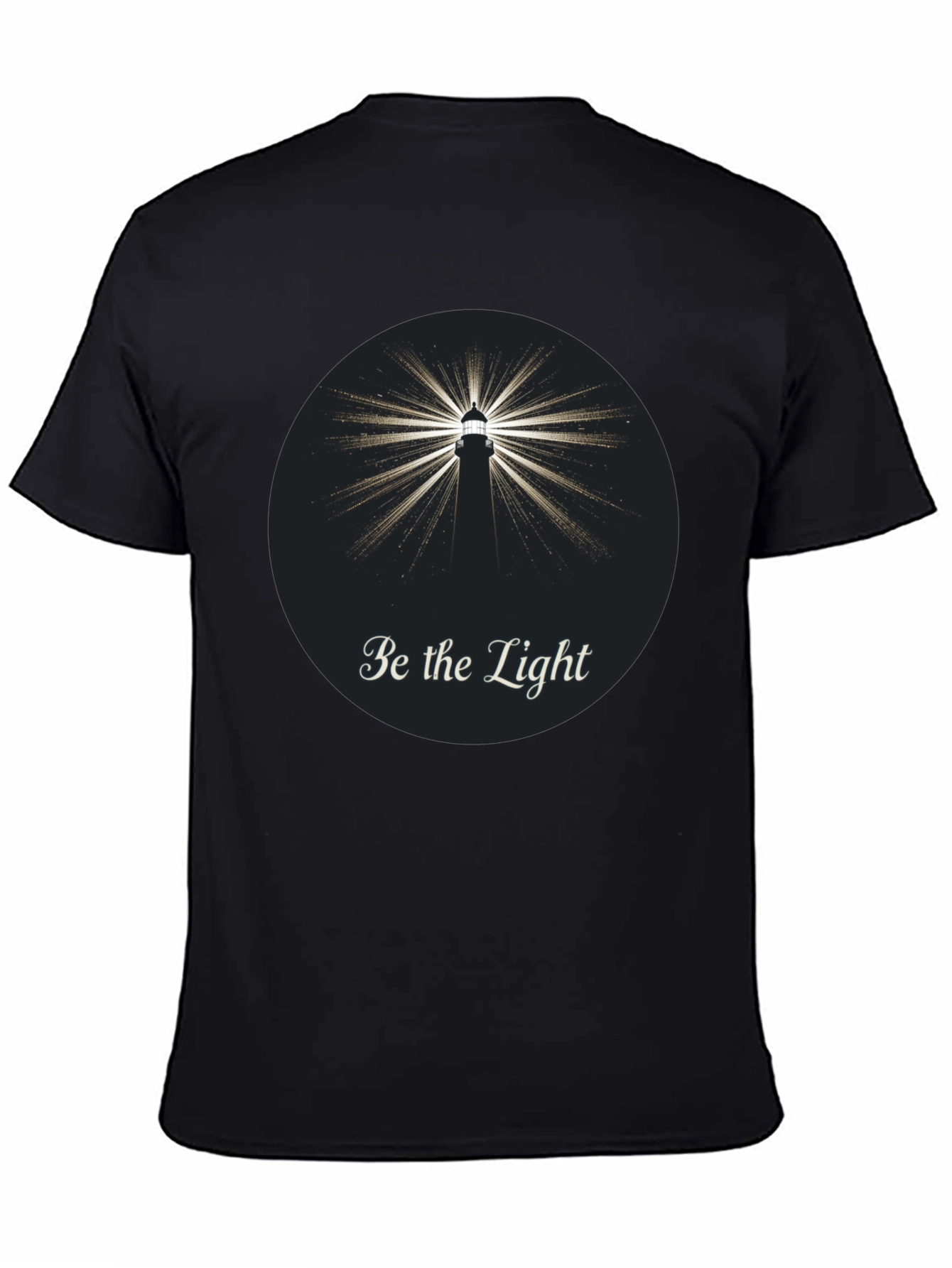 Be the Light Lighthouse Graphic Tee - Classic Black