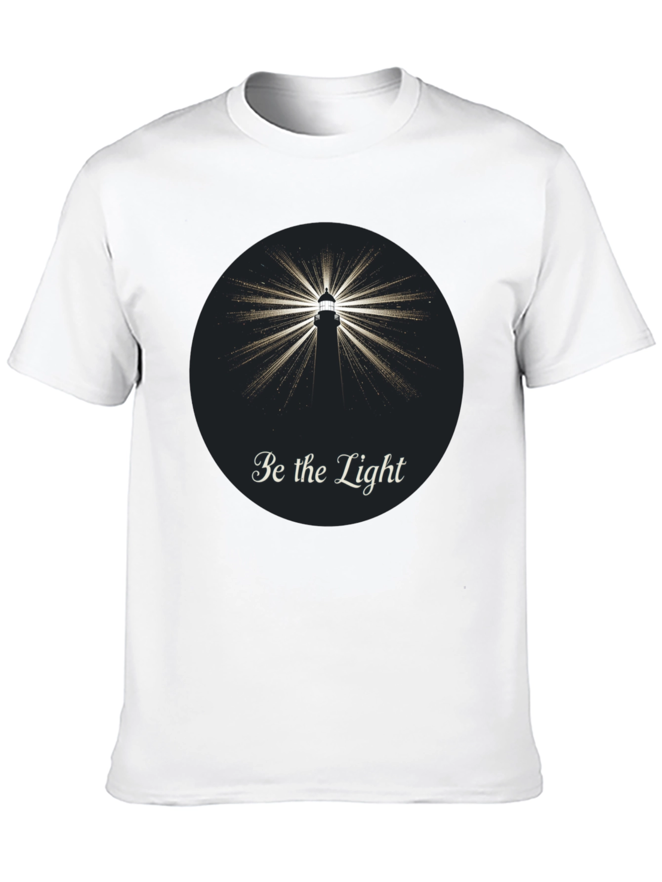 Be the Light Lighthouse Graphic Tee - Classic Black