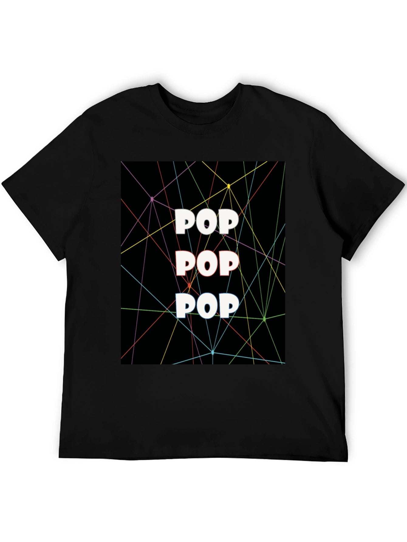 Pop Art Graphic Tee - Black Cotton T-Shirt