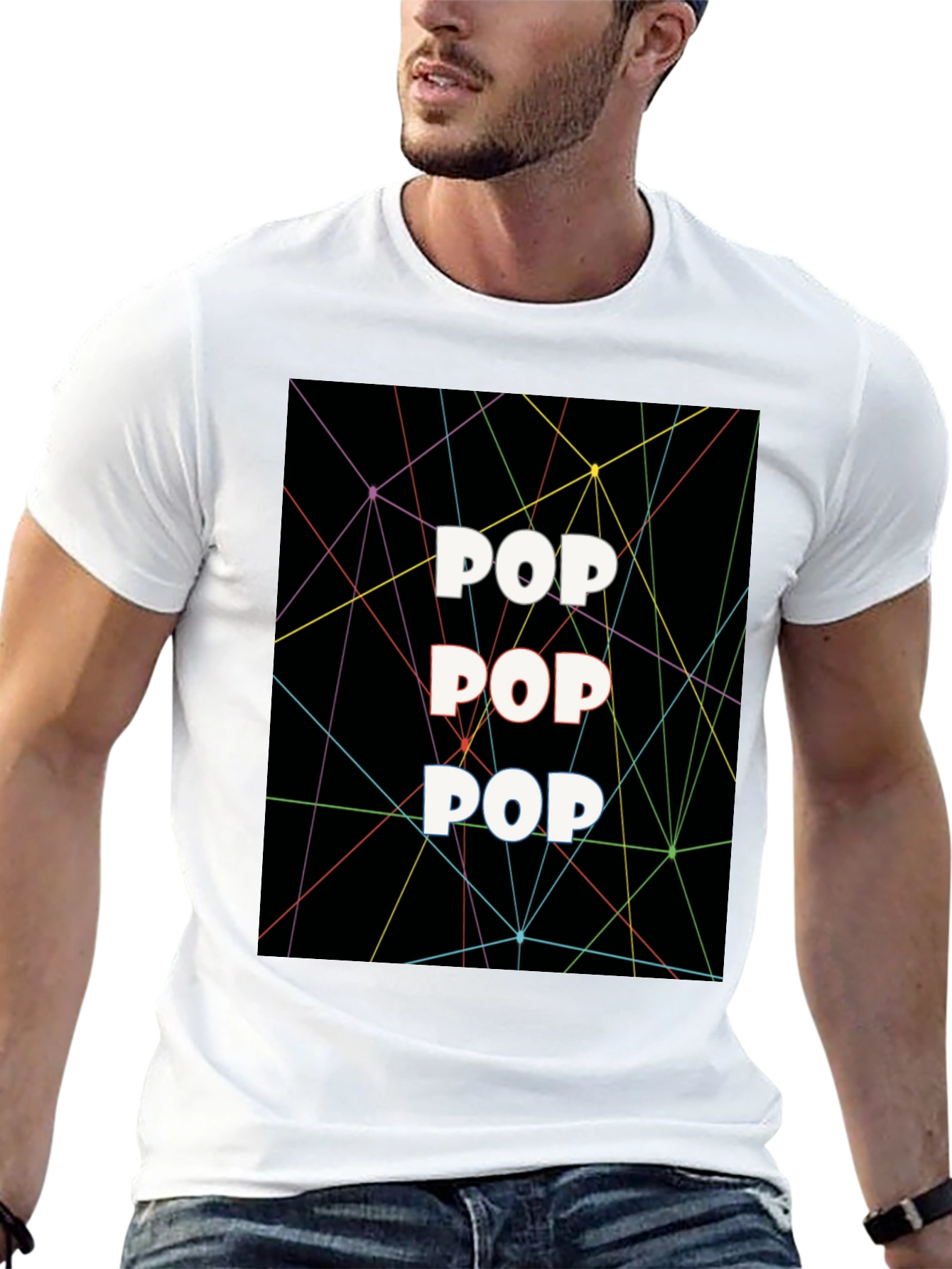 Pop Art Graphic Tee - Black Cotton T-Shirt