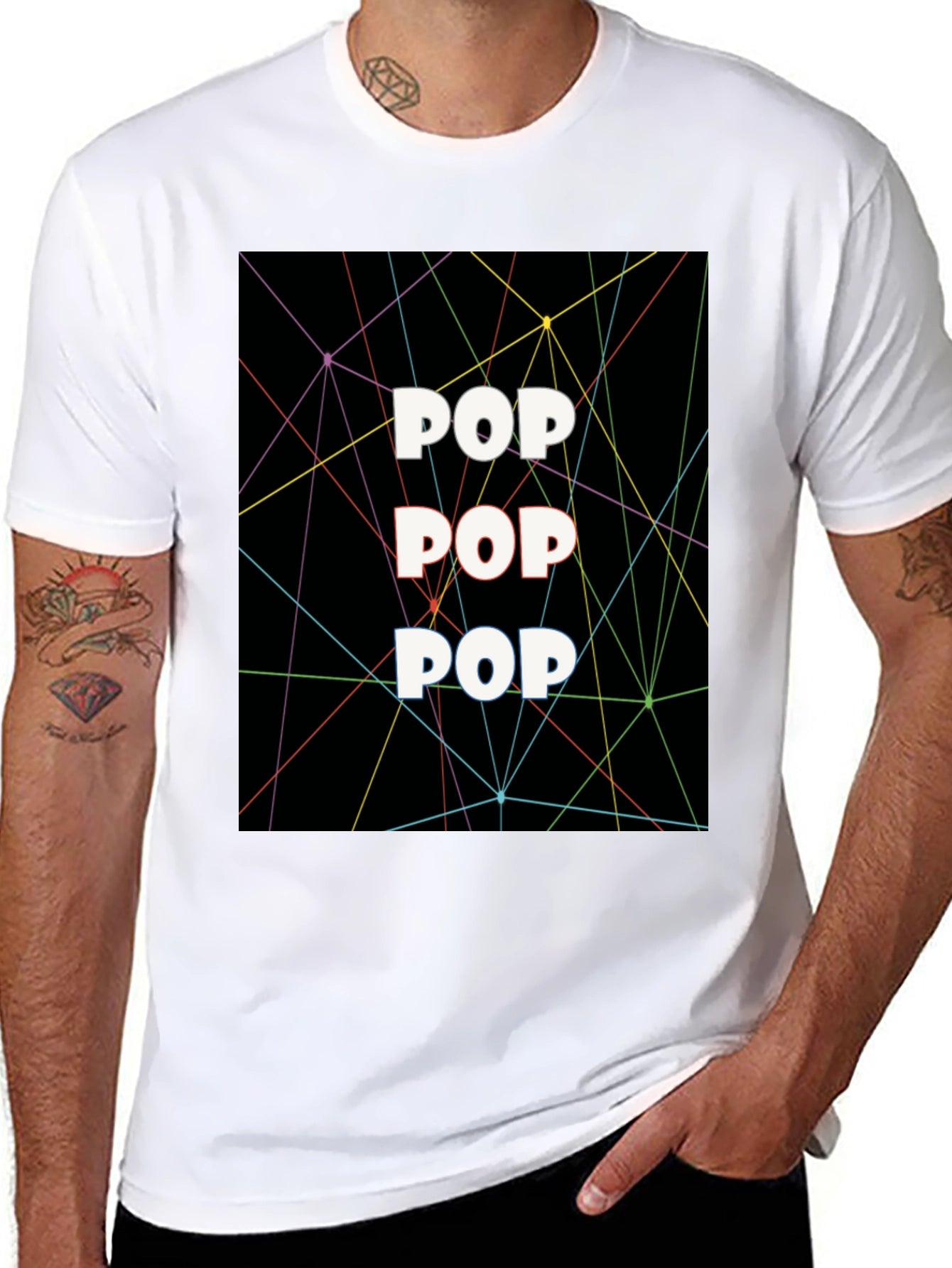 Pop Art Graphic Tee - Black Cotton T-Shirt