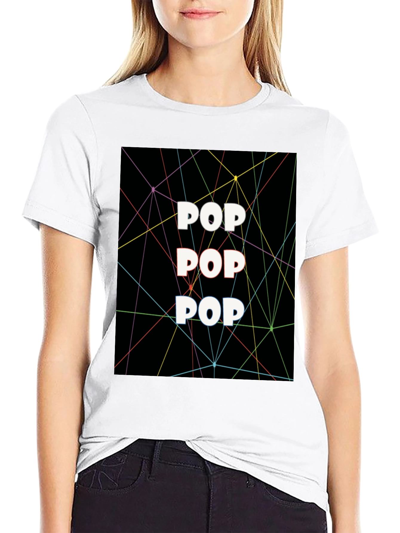 Pop Art Graphic Tee - Black Cotton T-Shirt