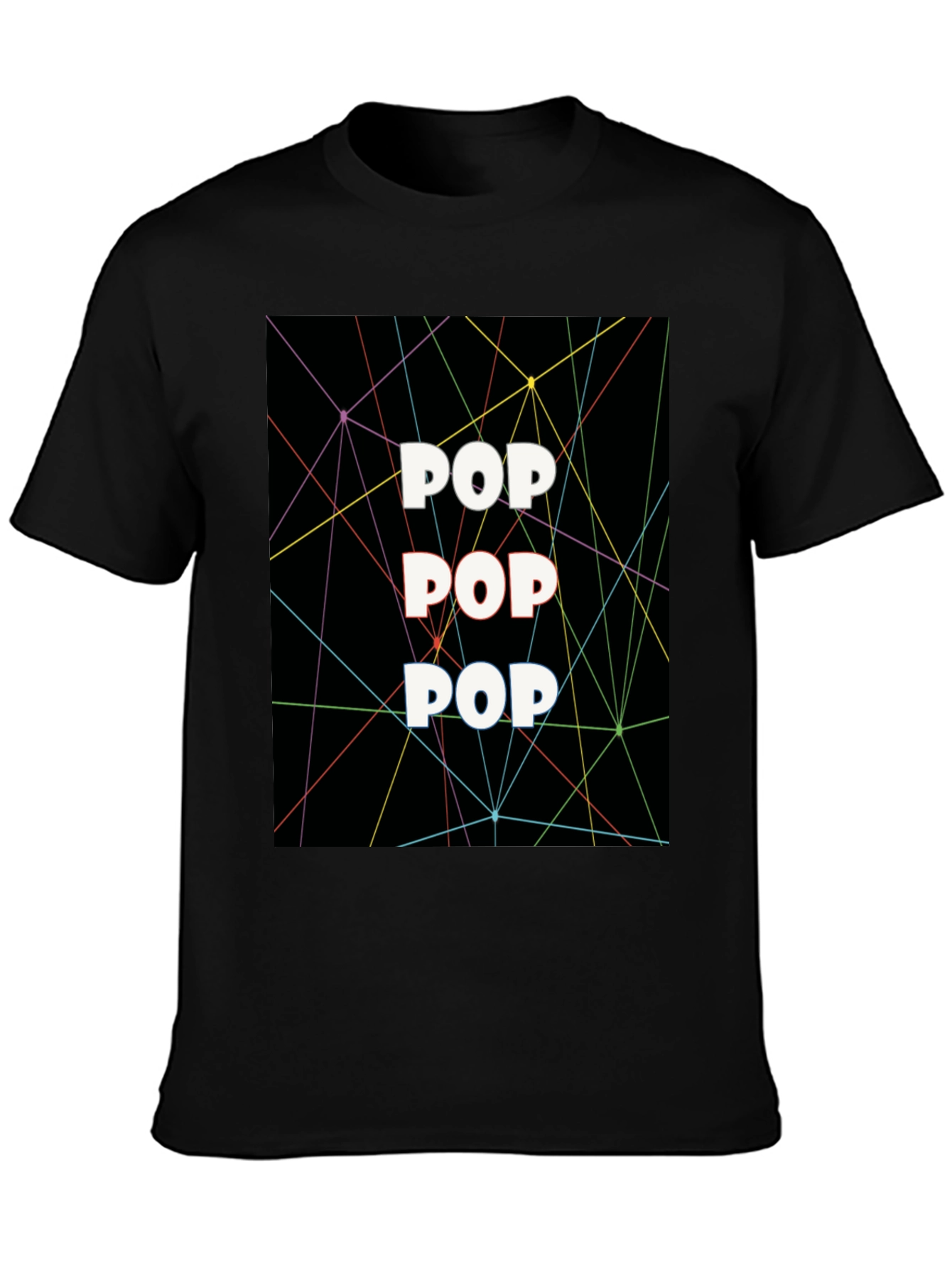 Pop Art Graphic Tee - Black Cotton T-Shirt