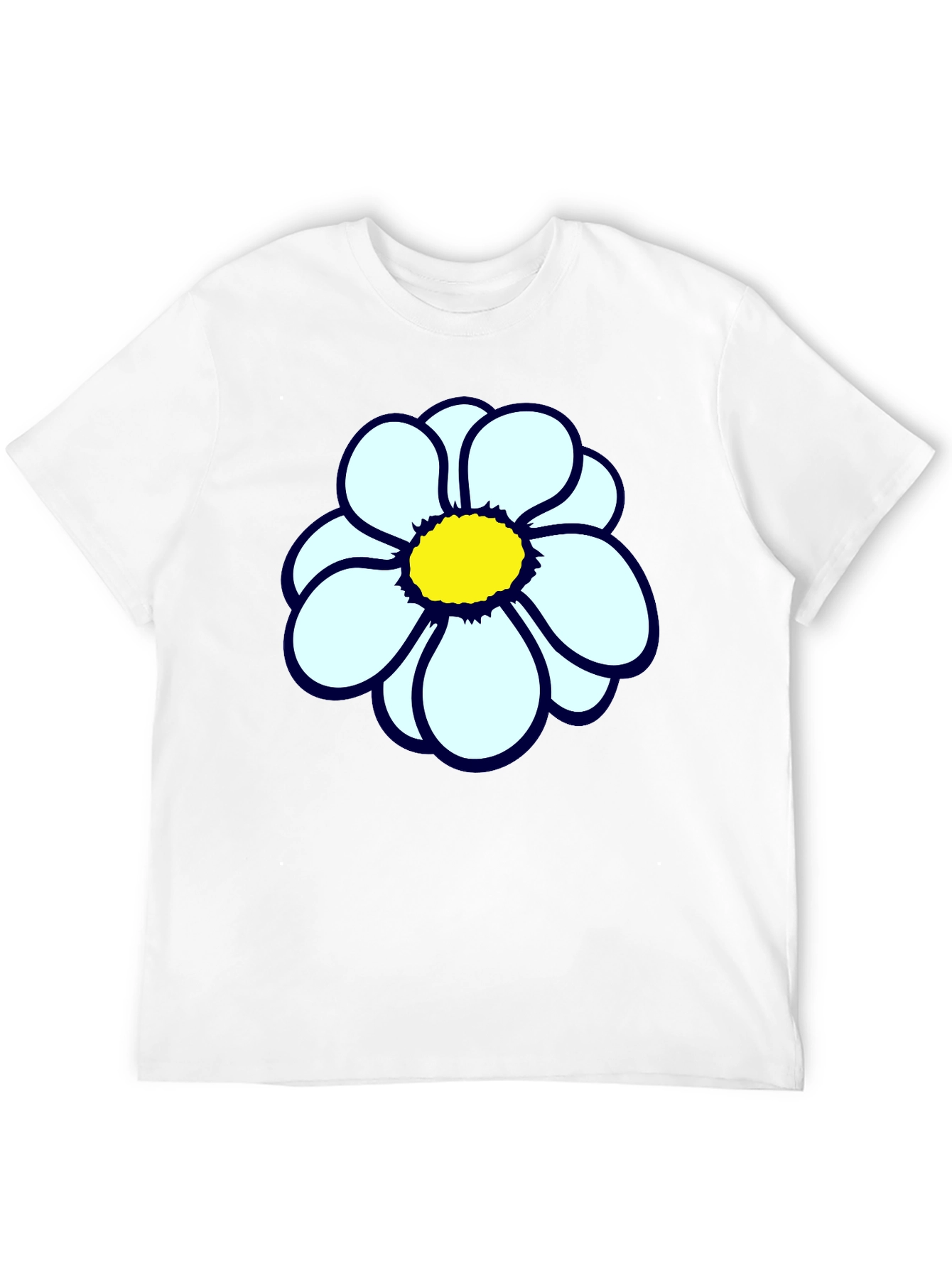 Black T-Shirt with Flower Print