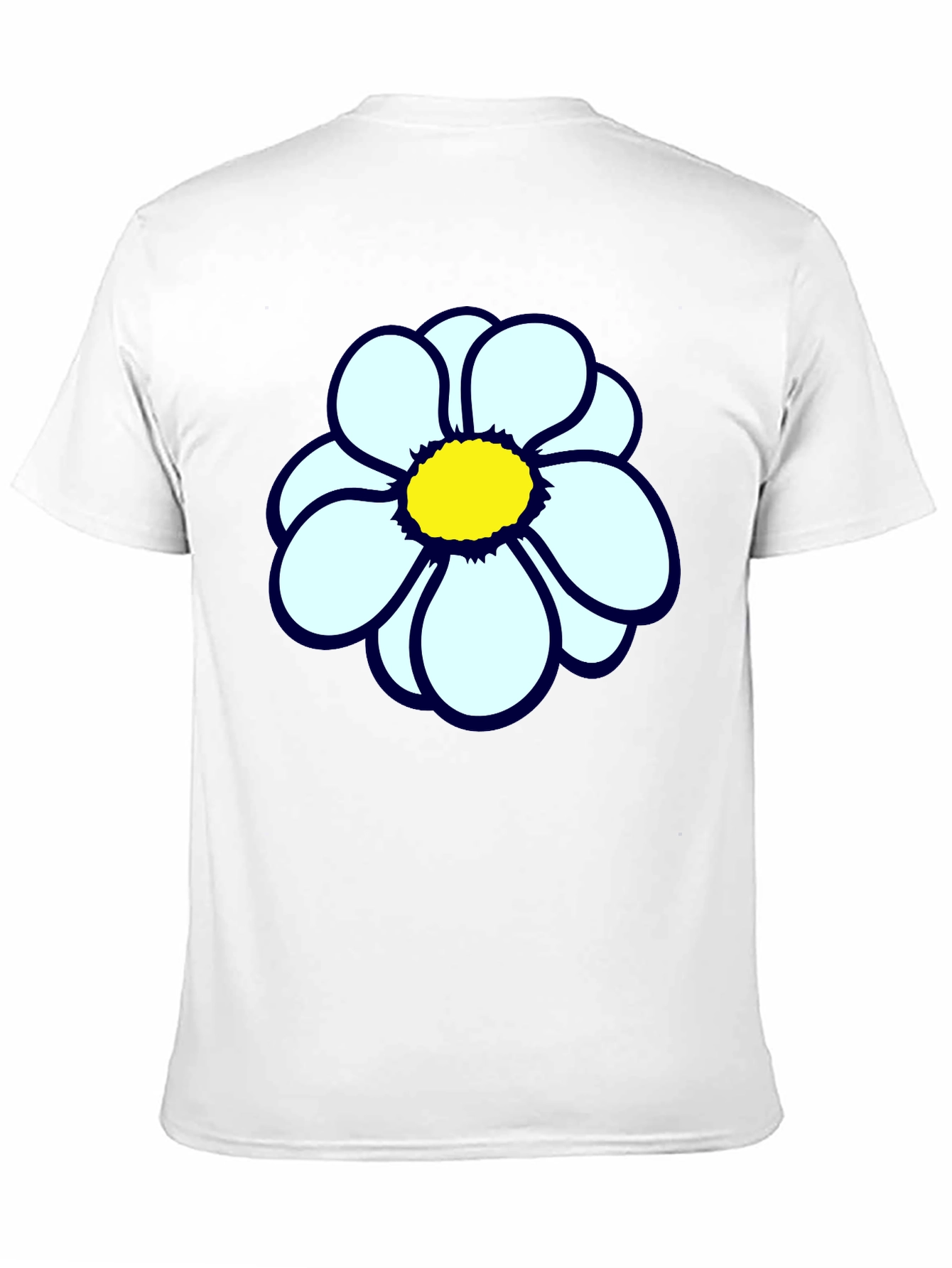 Black T-Shirt with Flower Print