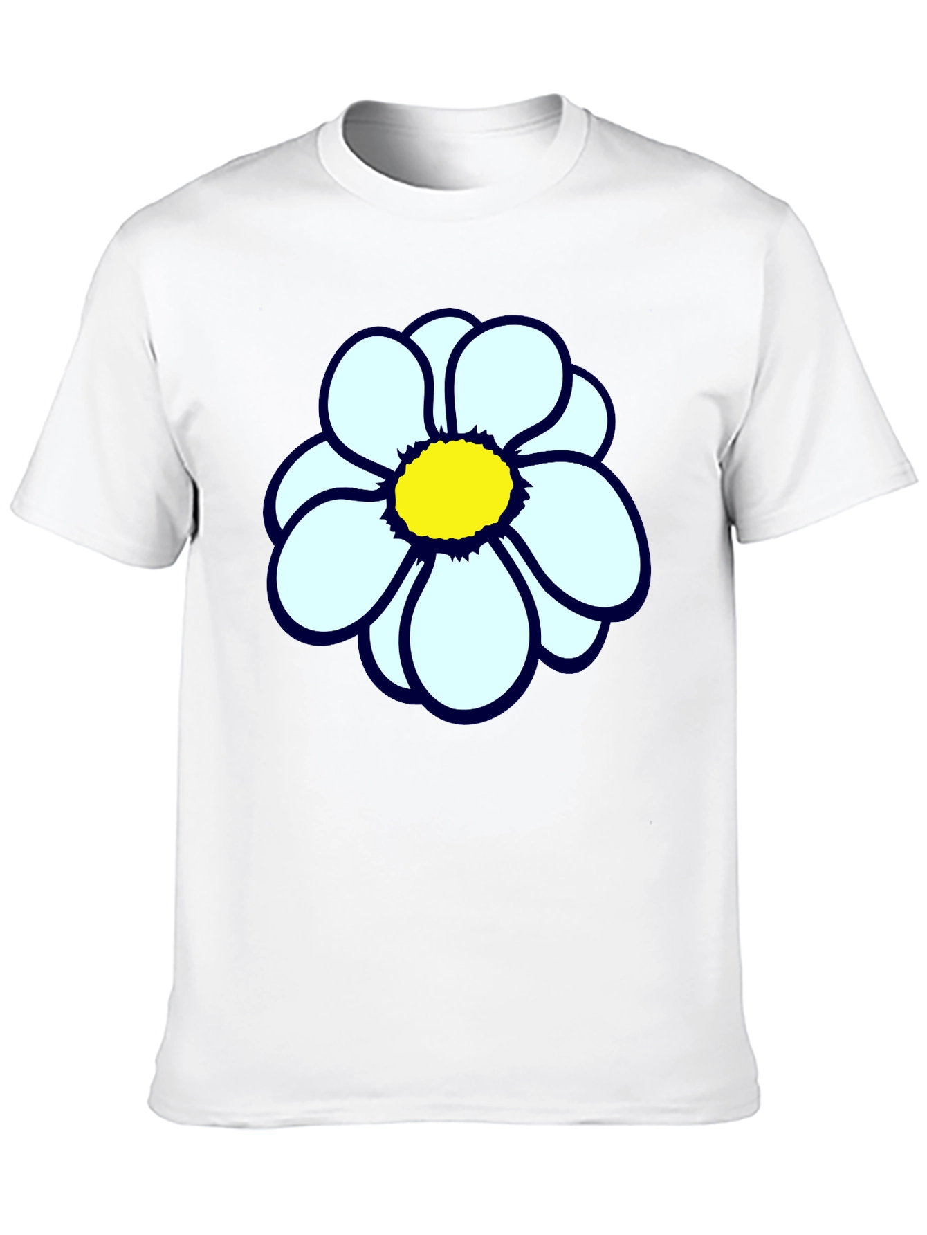 Black T-Shirt with Flower Print