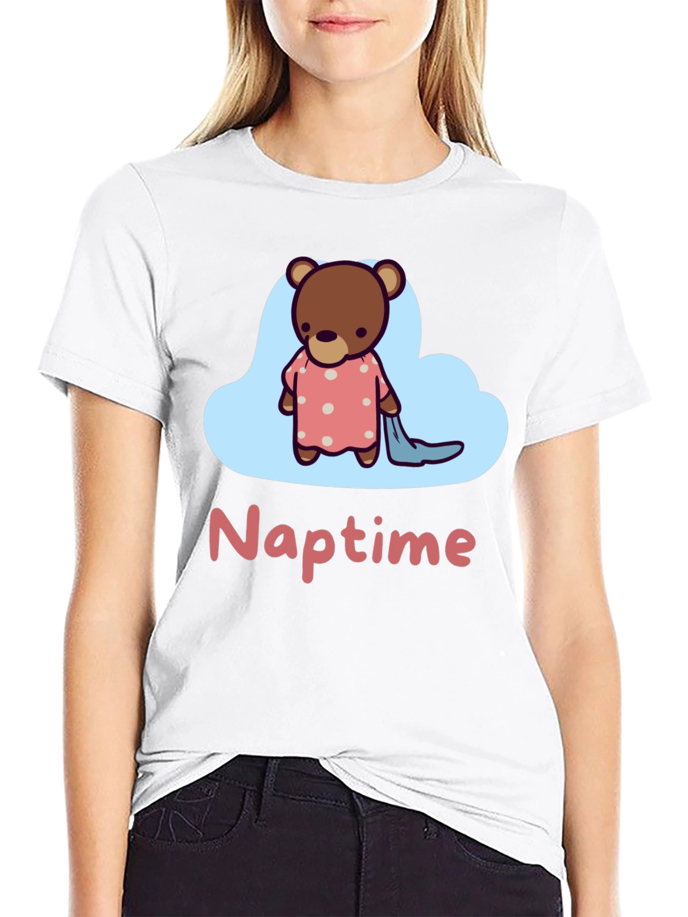 Cute Naptime Bear Graphic Tee - Relax in Style