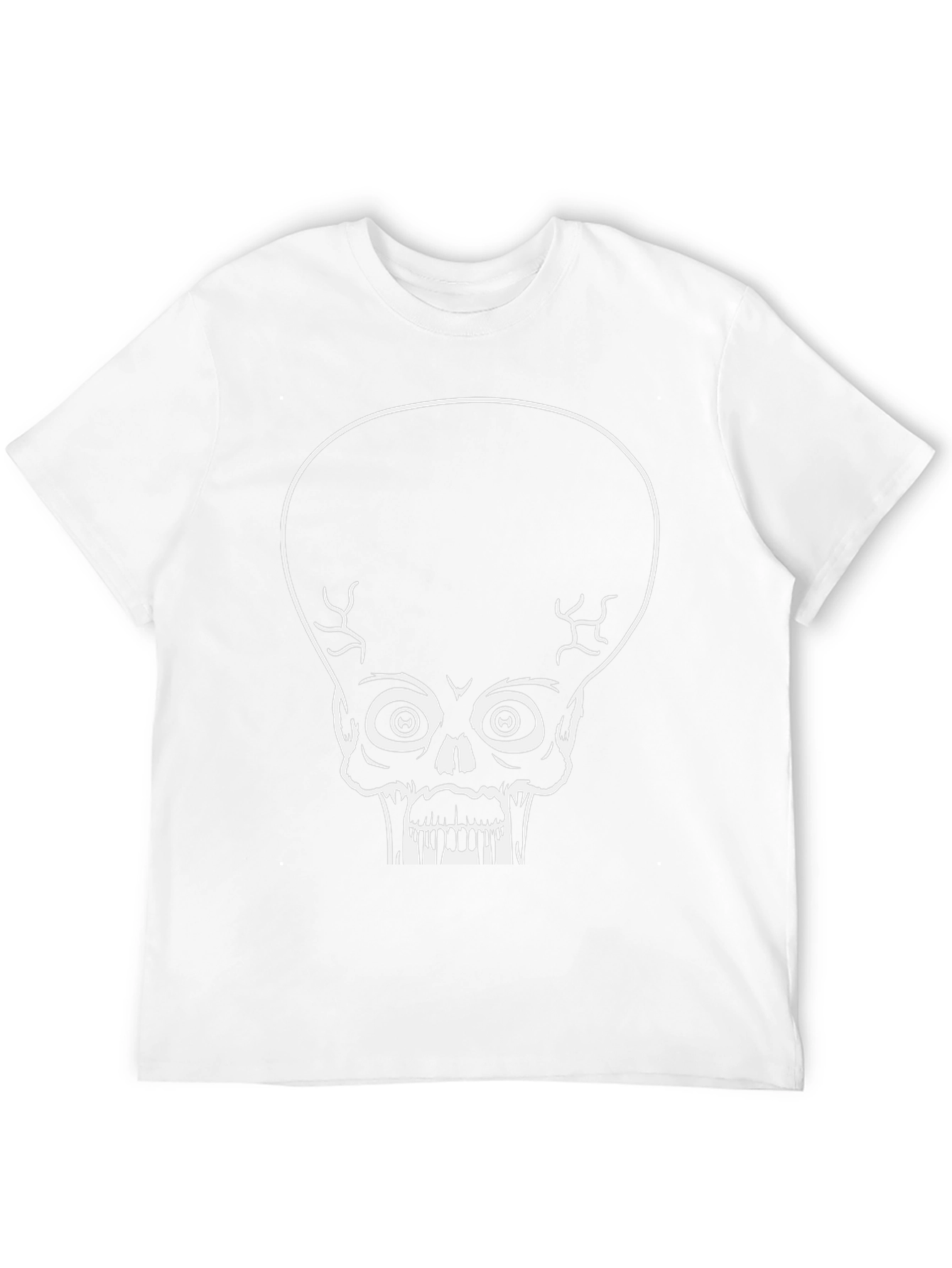 Martian Skull Graphic Tee - Black Cotton T-Shirt