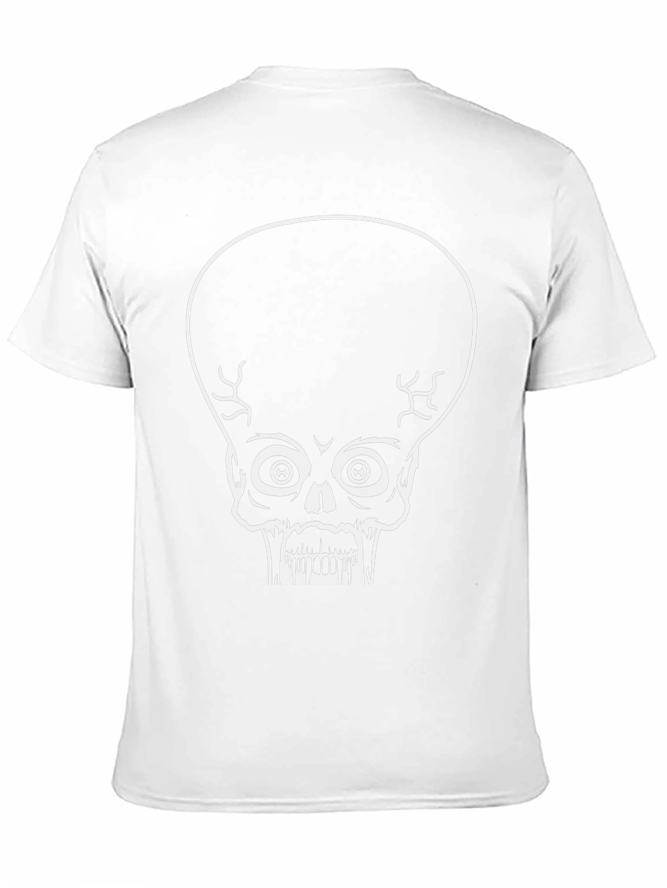 Martian Skull Graphic Tee - Black Cotton T-Shirt